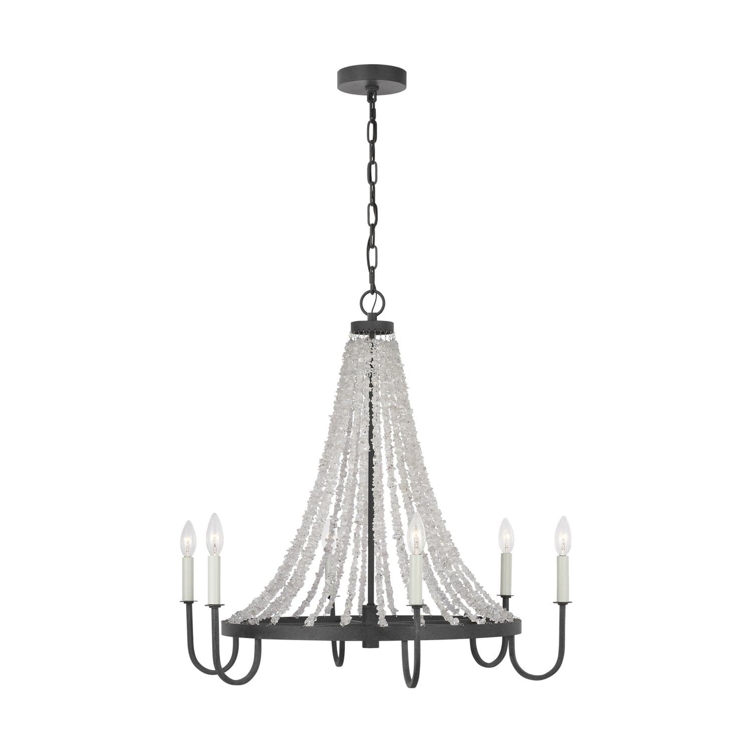 Visual Comfort Studio - AC1066DWZ - Six Light Chandelier - Leon - Dark Weathered Zinc