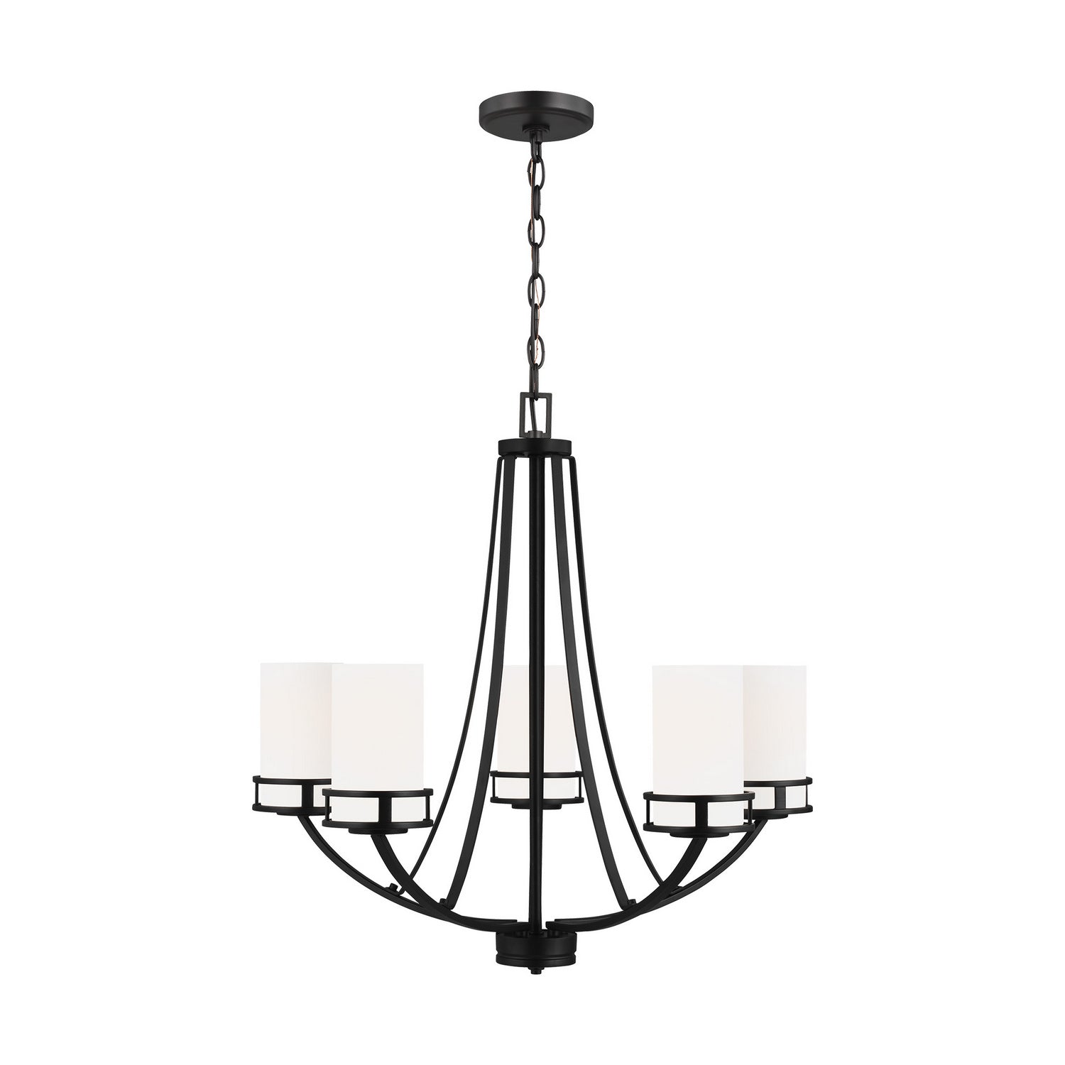 Generation Lighting. - 3121605-112 - Five Light Chandelier - Robie - Midnight Black