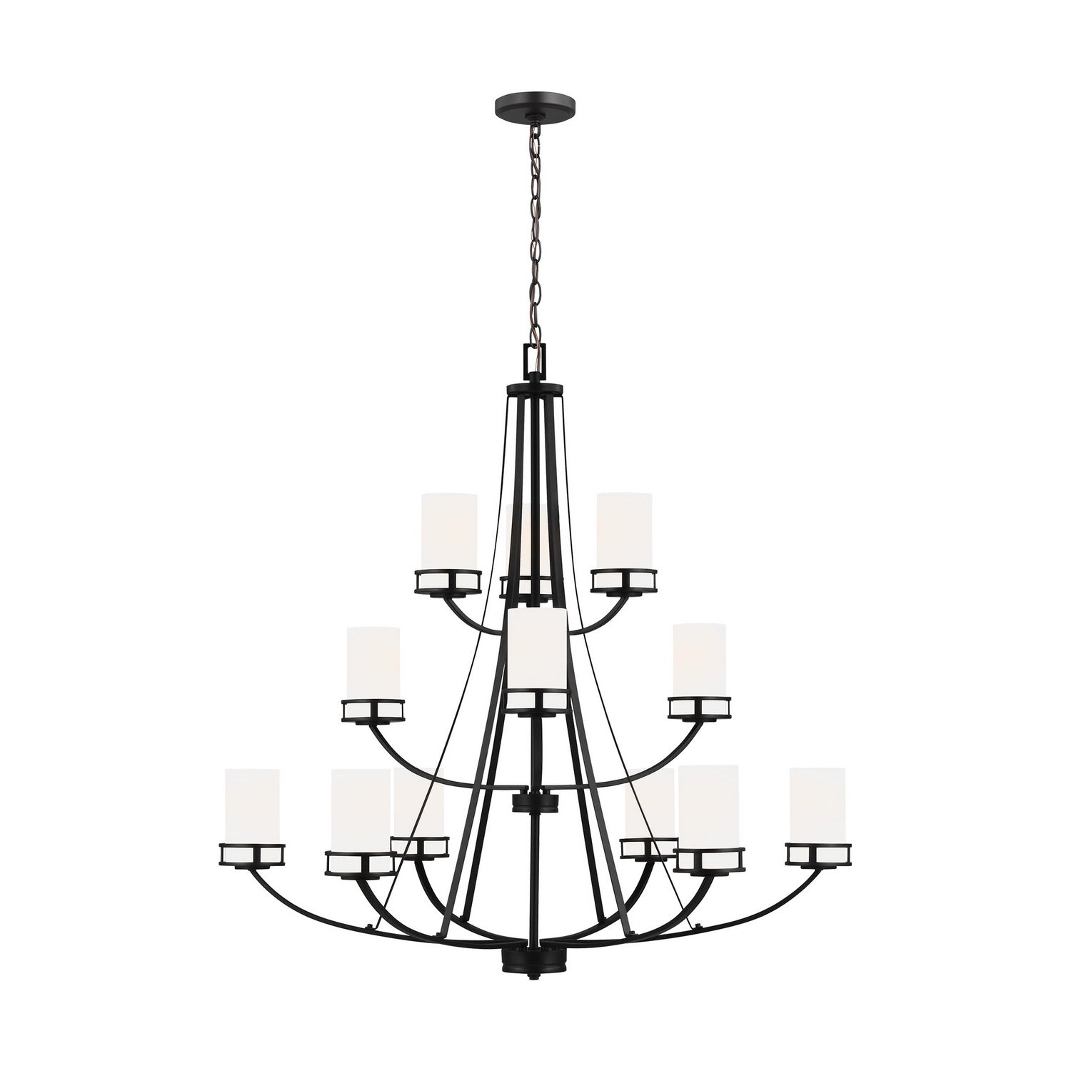 Generation Lighting. - 3121612-112 - 12 Light Chandelier - Robie - Midnight Black