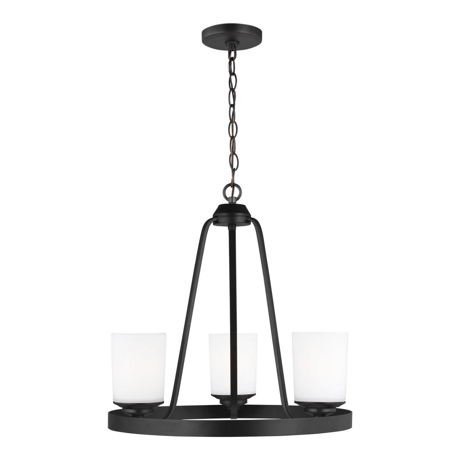 Generation Lighting. - 3130703-112 - Three Light Chandelier - Kemal - Midnight Black