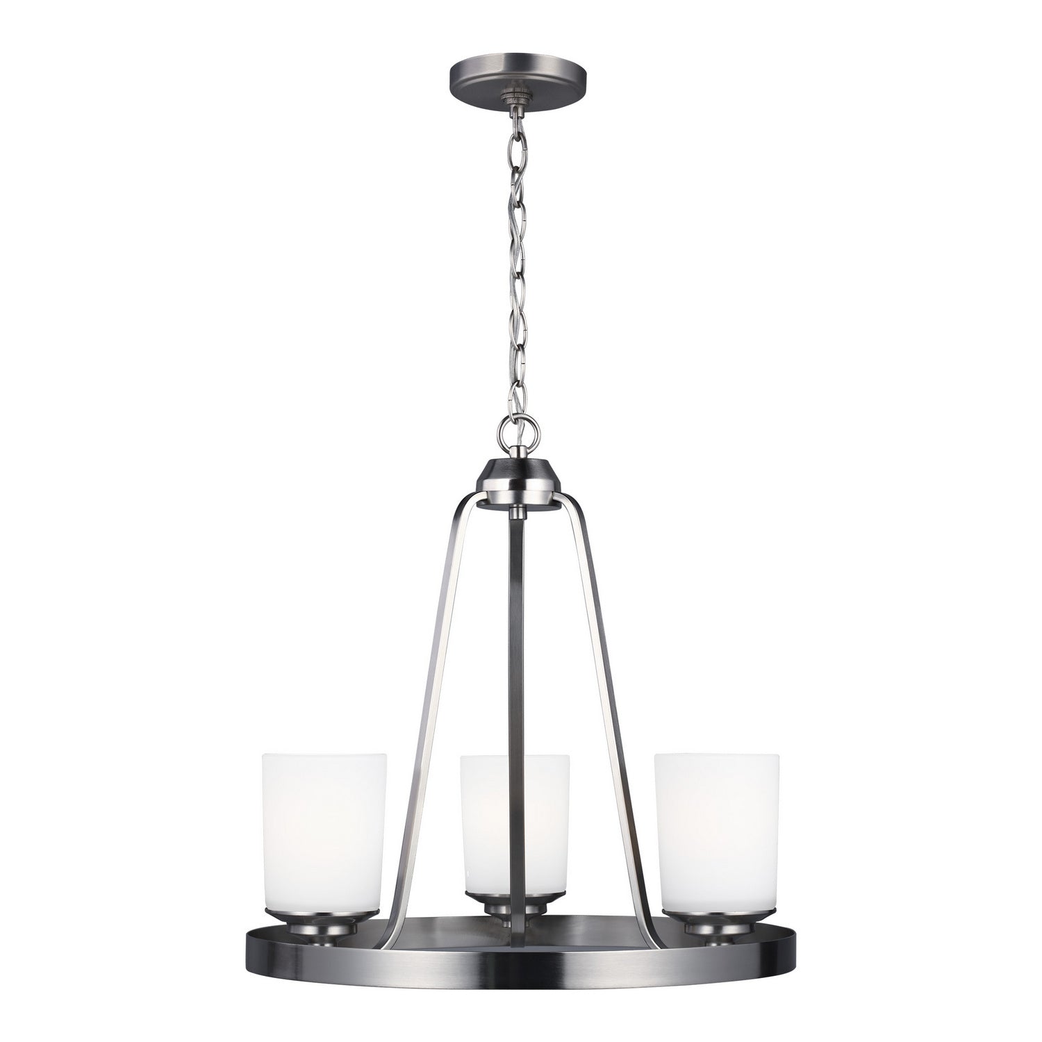 Generation Lighting. - 3130703-962 - Three Light Chandelier - Kemal - Brushed Nickel