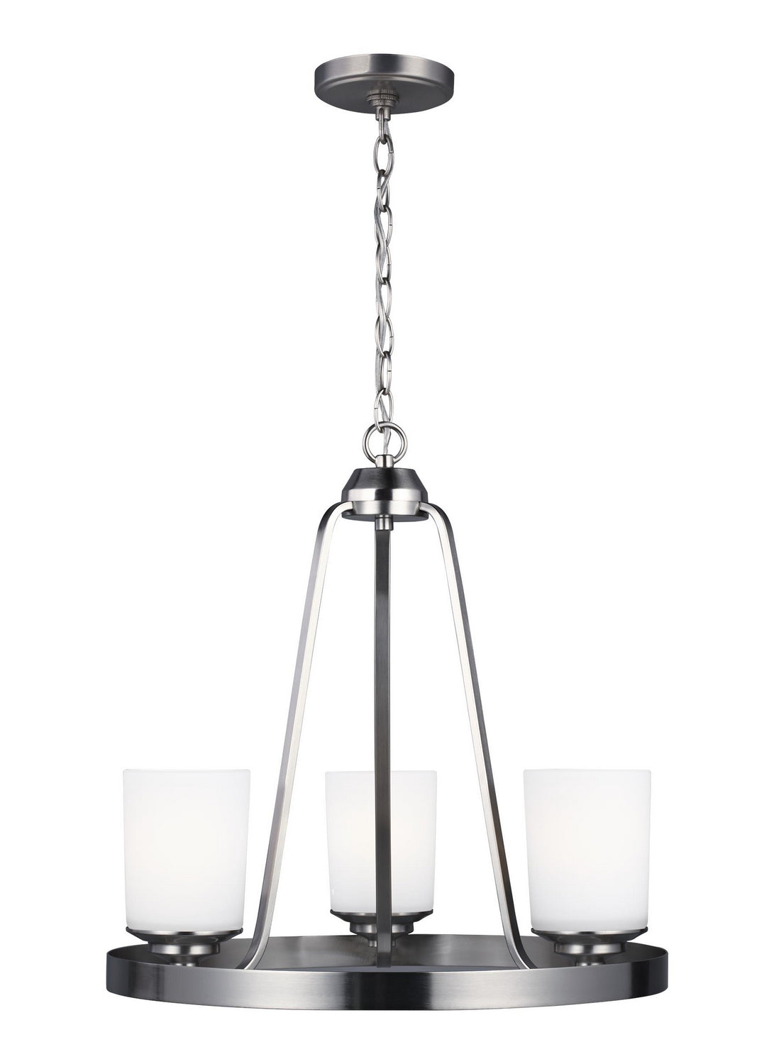 Generation Lighting. - 3130703EN3-962 - Three Light Chandelier - Kemal - Brushed Nickel