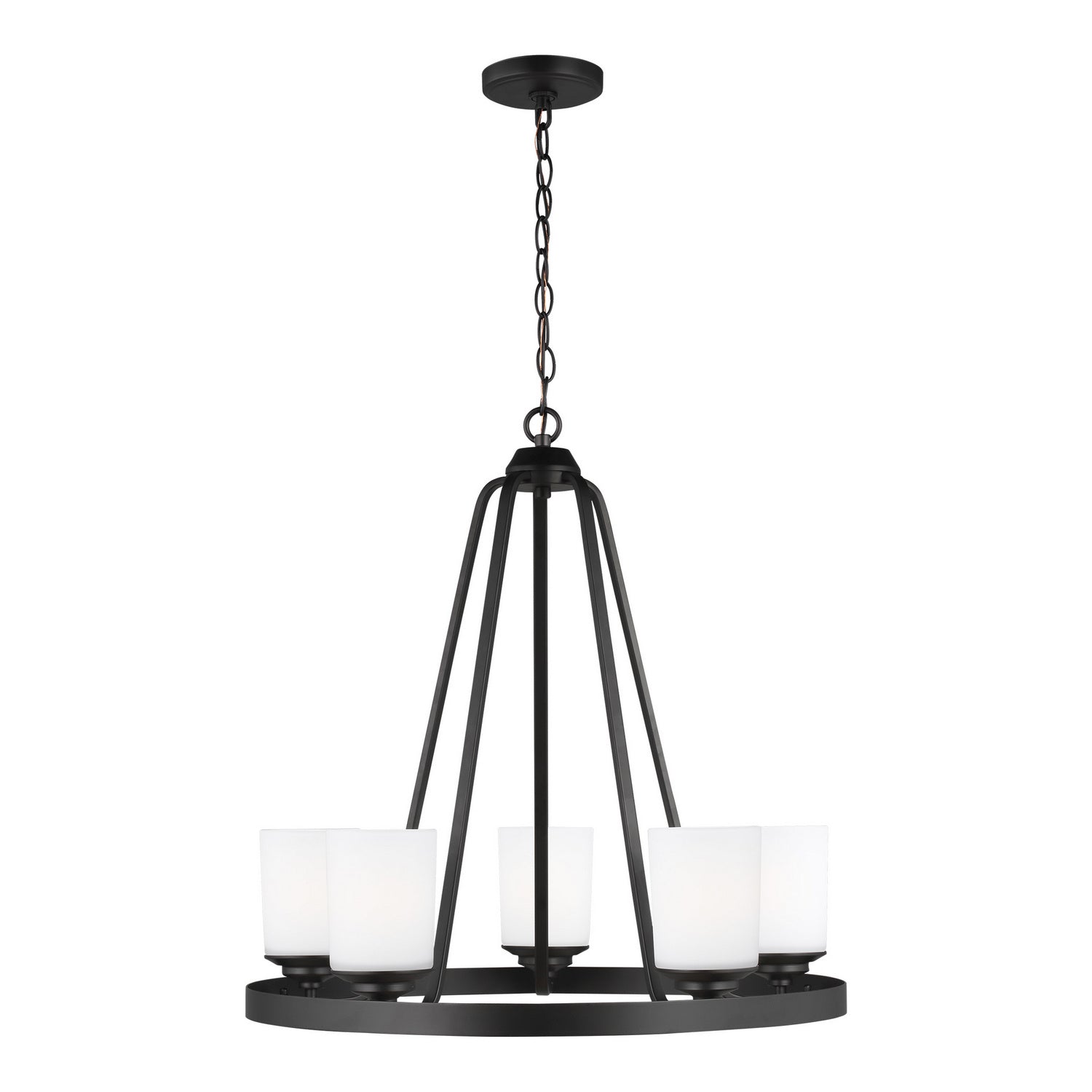 Generation Lighting. - 3130705-112 - Five Light Chandelier - Kemal - Midnight Black