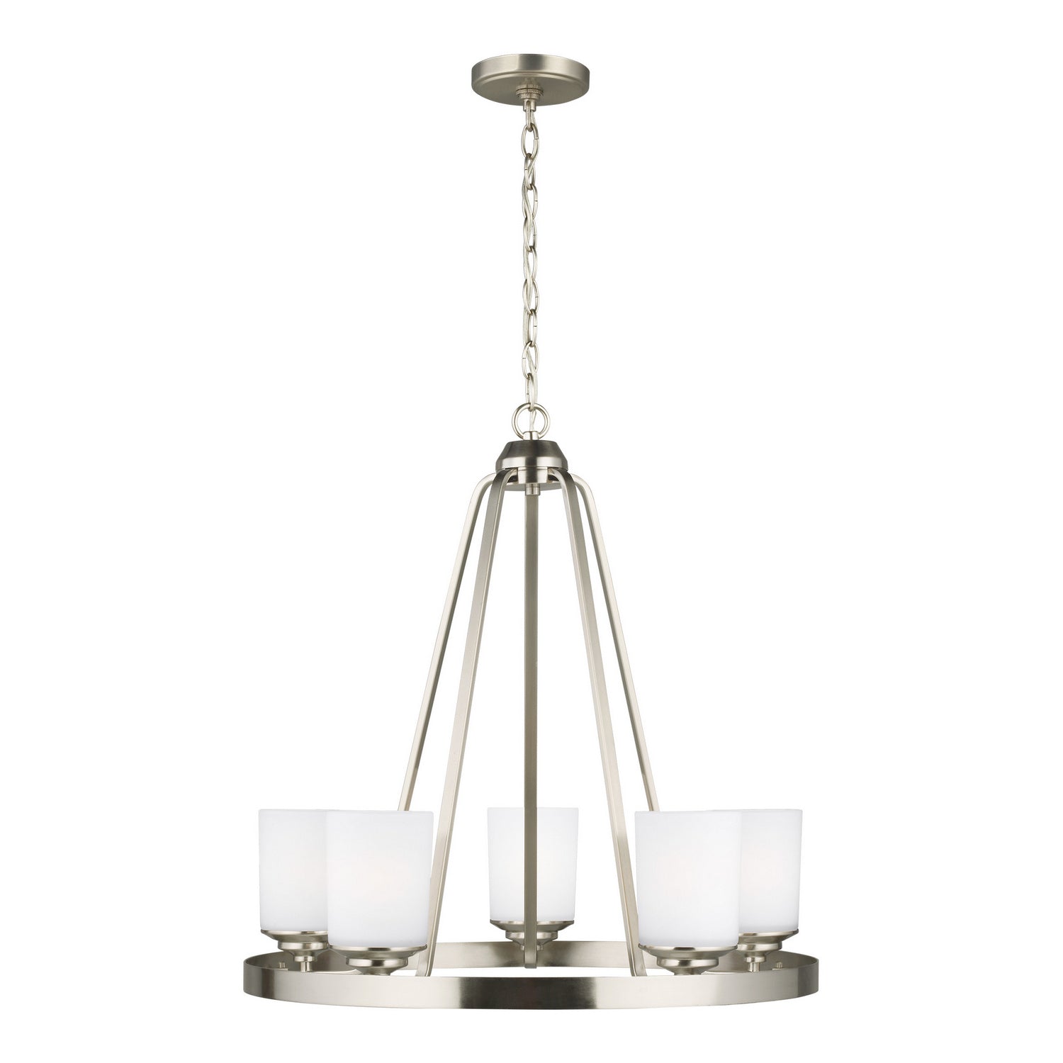 Generation Lighting. - 3130705-962 - Five Light Chandelier - Kemal - Brushed Nickel