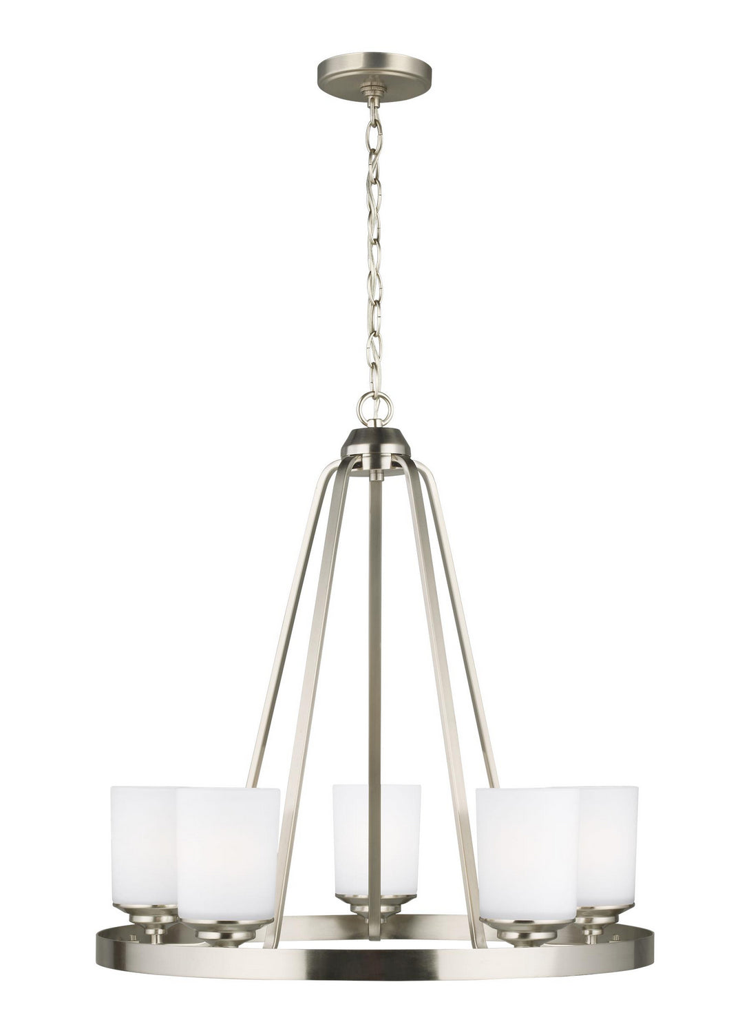 Generation Lighting. - 3130705EN3-962 - Five Light Chandelier - Kemal - Brushed Nickel