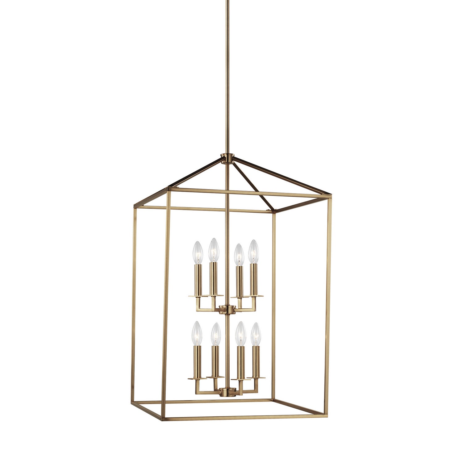 Generation Lighting. - 5115008-848 - Eight Light Hall / Foyer Pendant - Perryton - Satin Brass