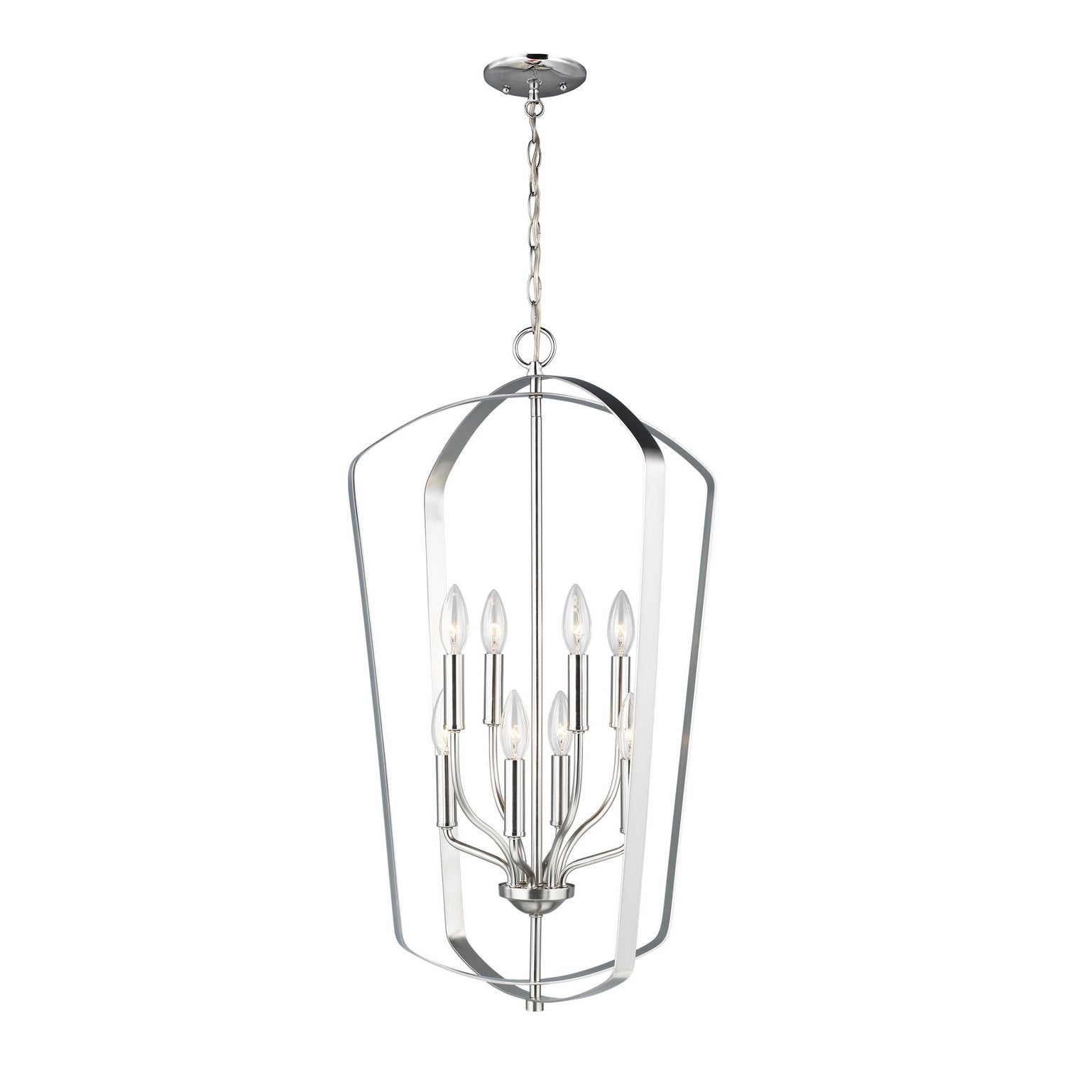 Generation Lighting. - 5134908-962 - Eight Light Hall / Foyer Pendant - Romee - Brushed Nickel