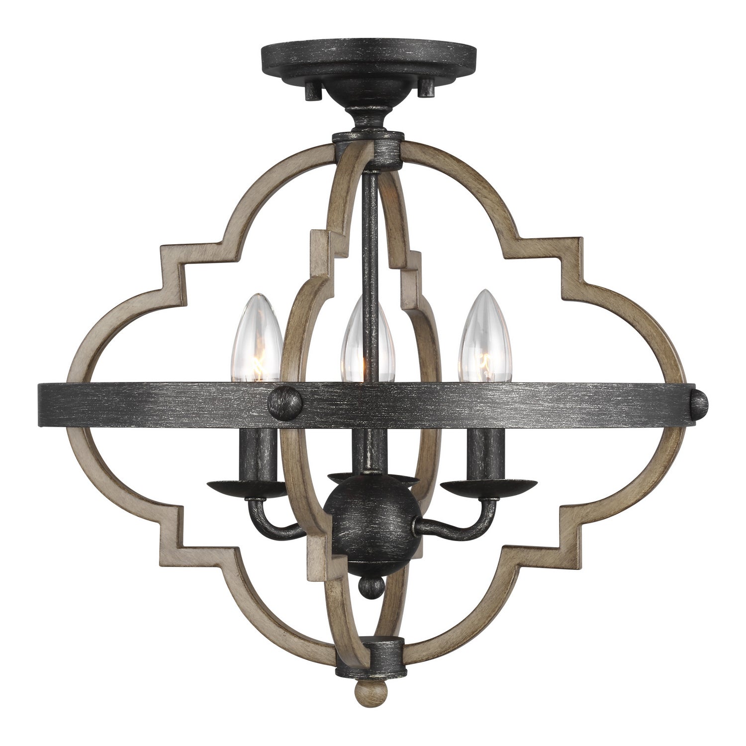 Generation Lighting. - 7724903-846 - Three Light Semi-Flush Mount - Socorro - Stardust