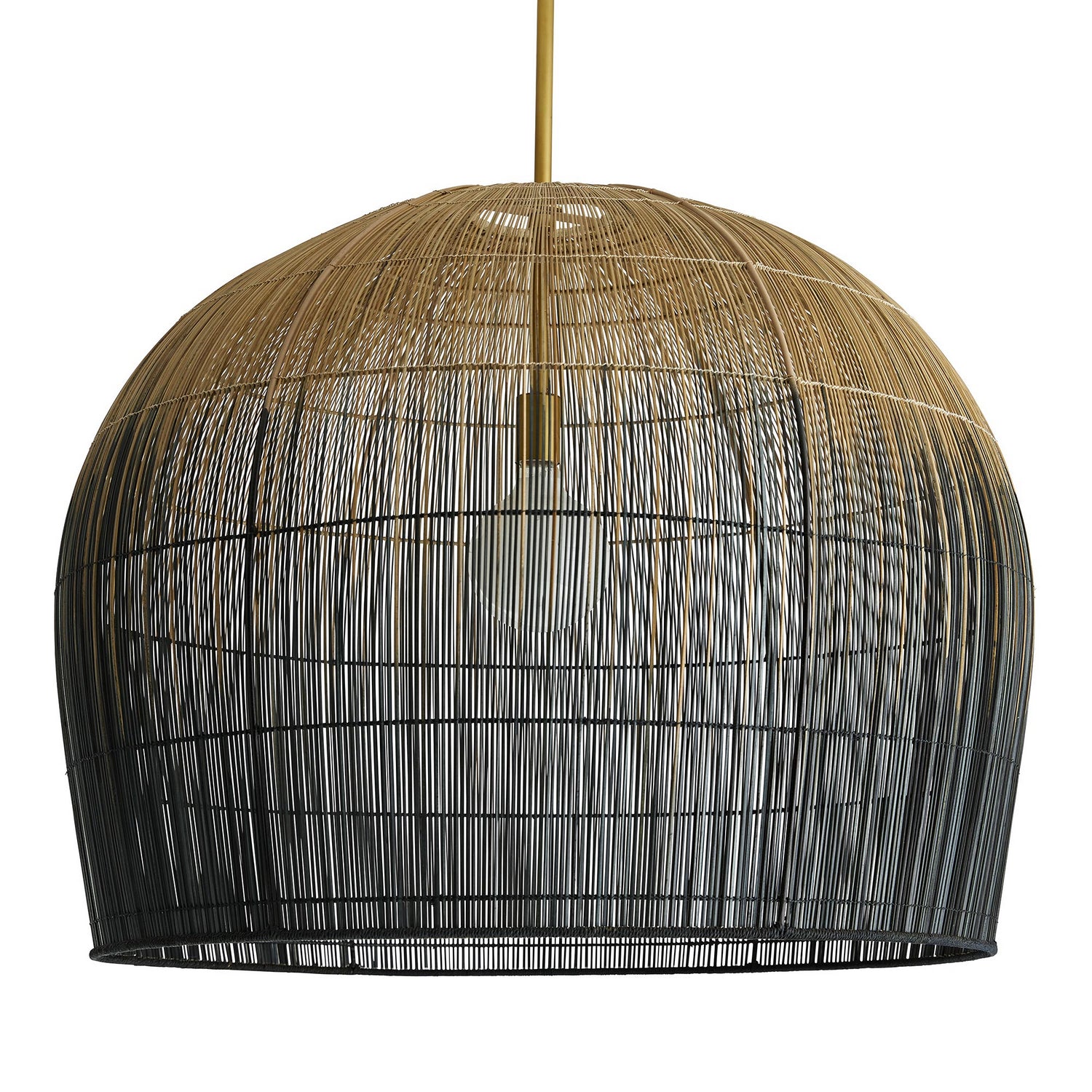 One Light Pendant from the Swami collection in Natural and Black Ombre finish