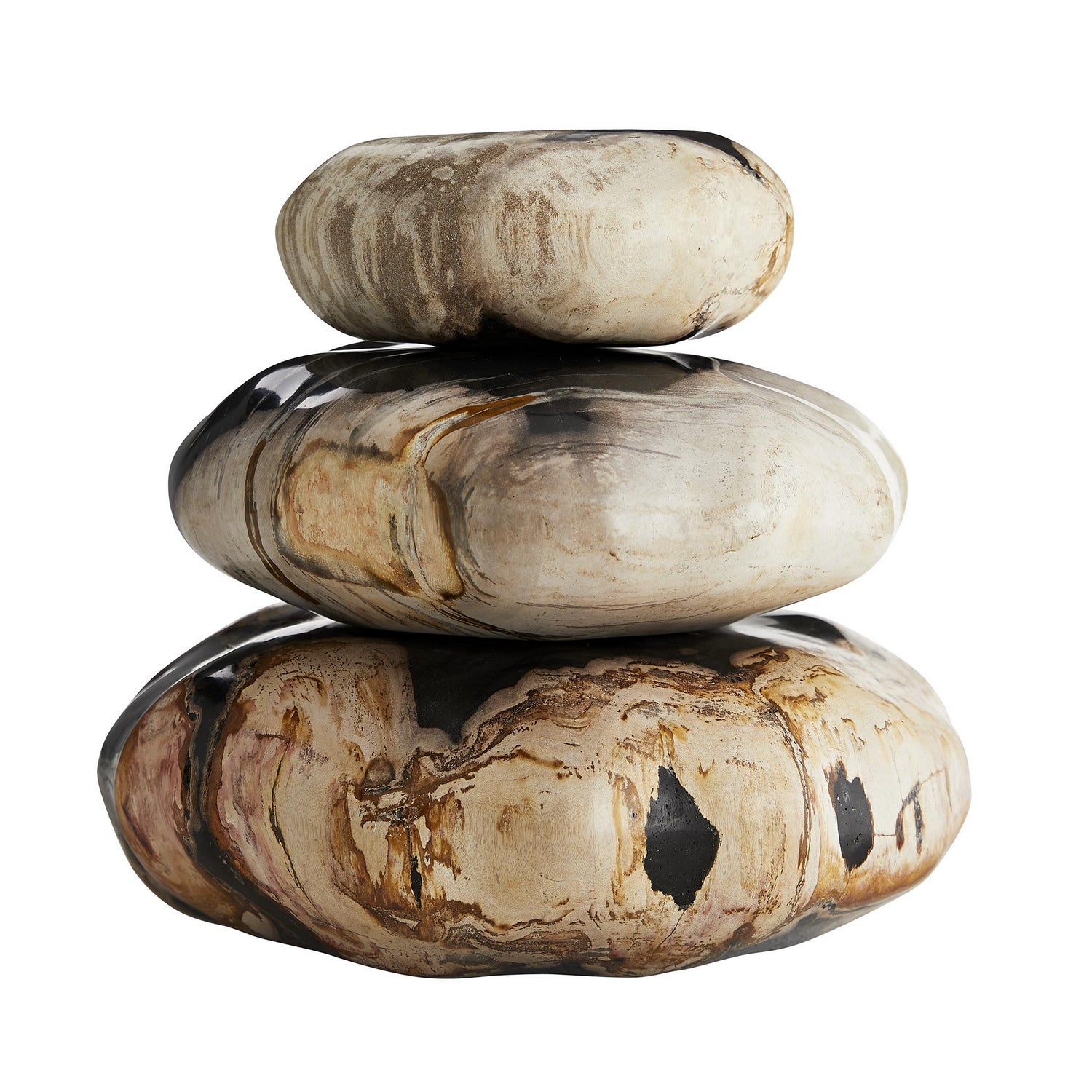 Sculptures Set of 3 from the Vespers collection in Polished Natural finish