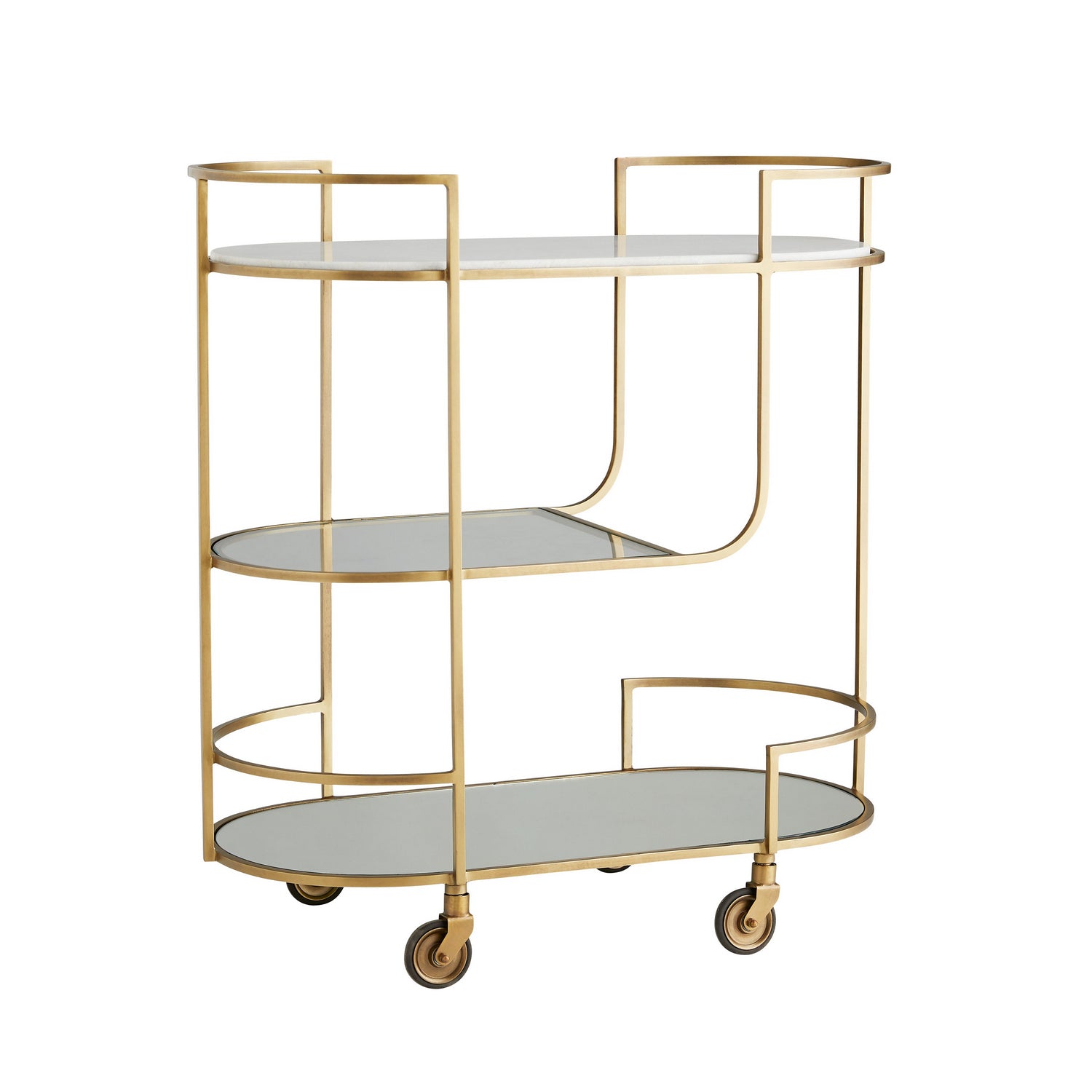 Arteriors - 6857 - Bar Cart - Trainor - Antique Brass