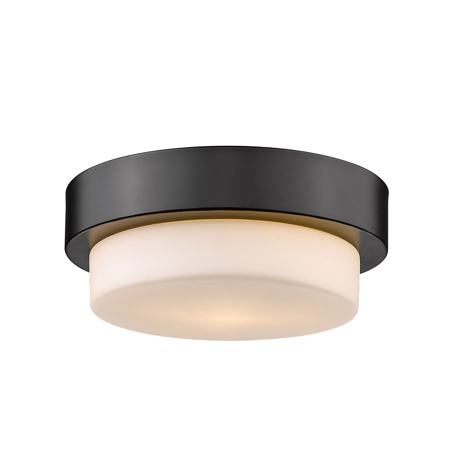 Golden - 1270-09 BLK - One Light Flush Mount - Multi-Family - Matte Black