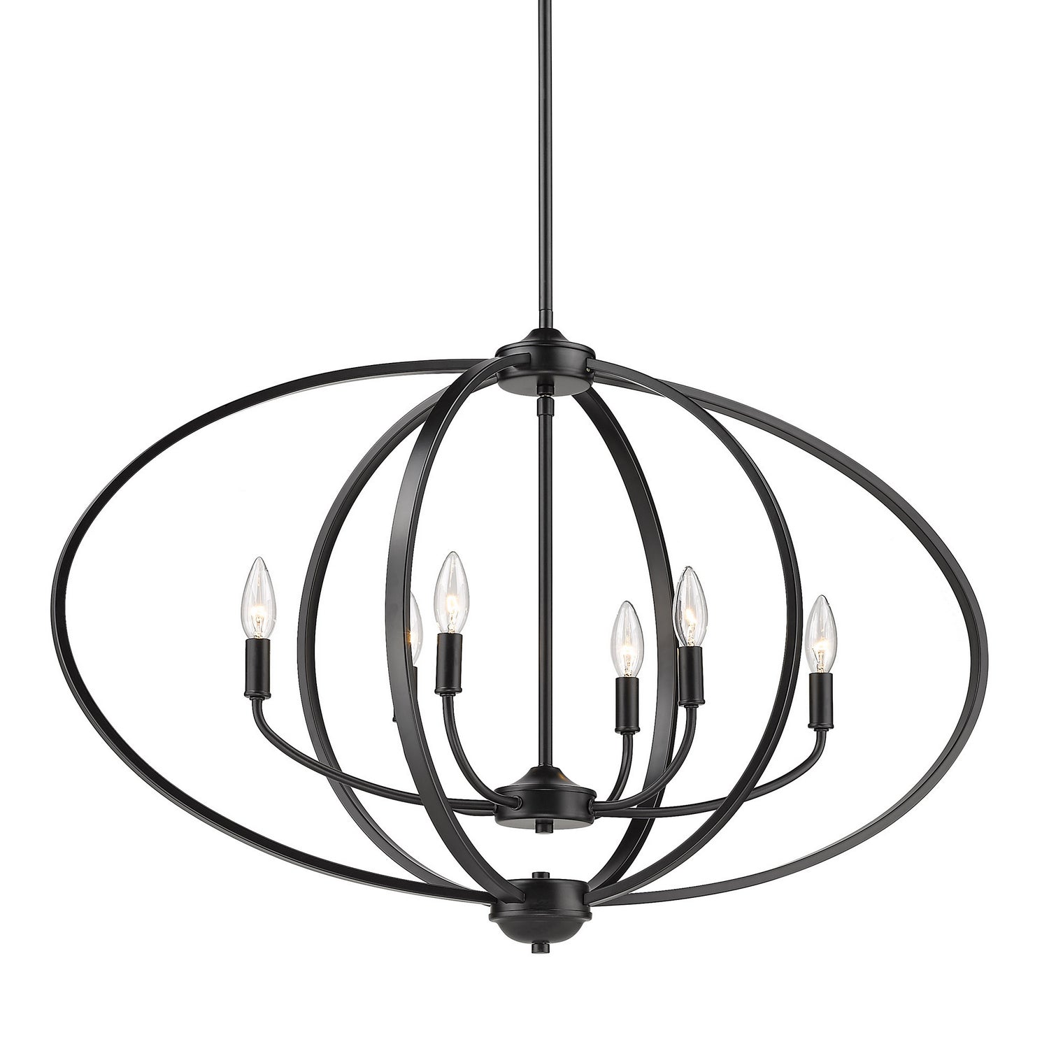 Golden - 3167-LP BLK - Six Light Linear Pendant - Colson BLK - Matte Black