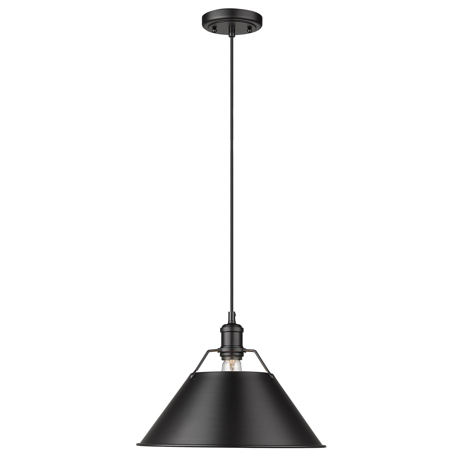 Golden - 3306-L BLK-BLK - One Light Pendant - Orwell BLK - Matte Black