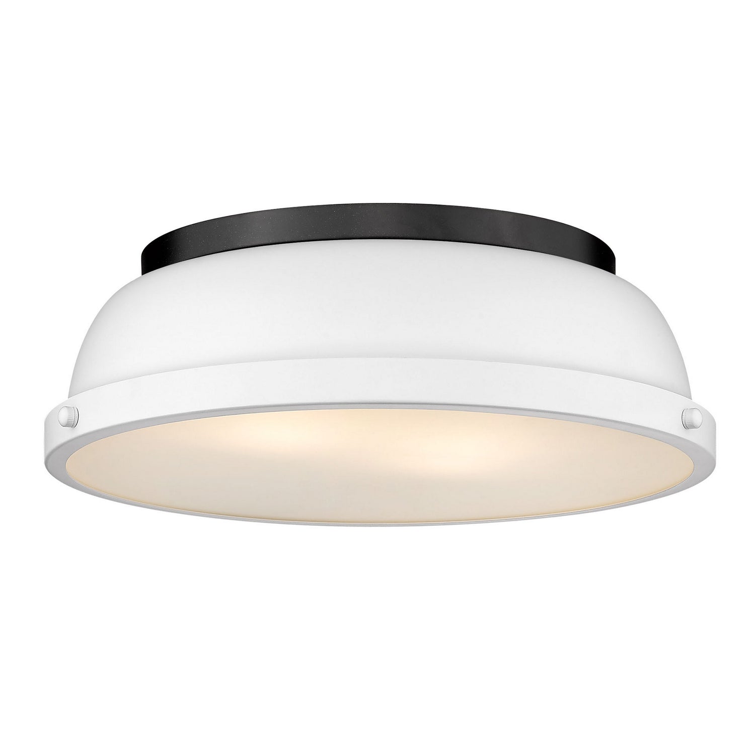 Golden - 3602-14 BLK-WHT - Two Light Flush Mount - Duncan BLK - Matte Black