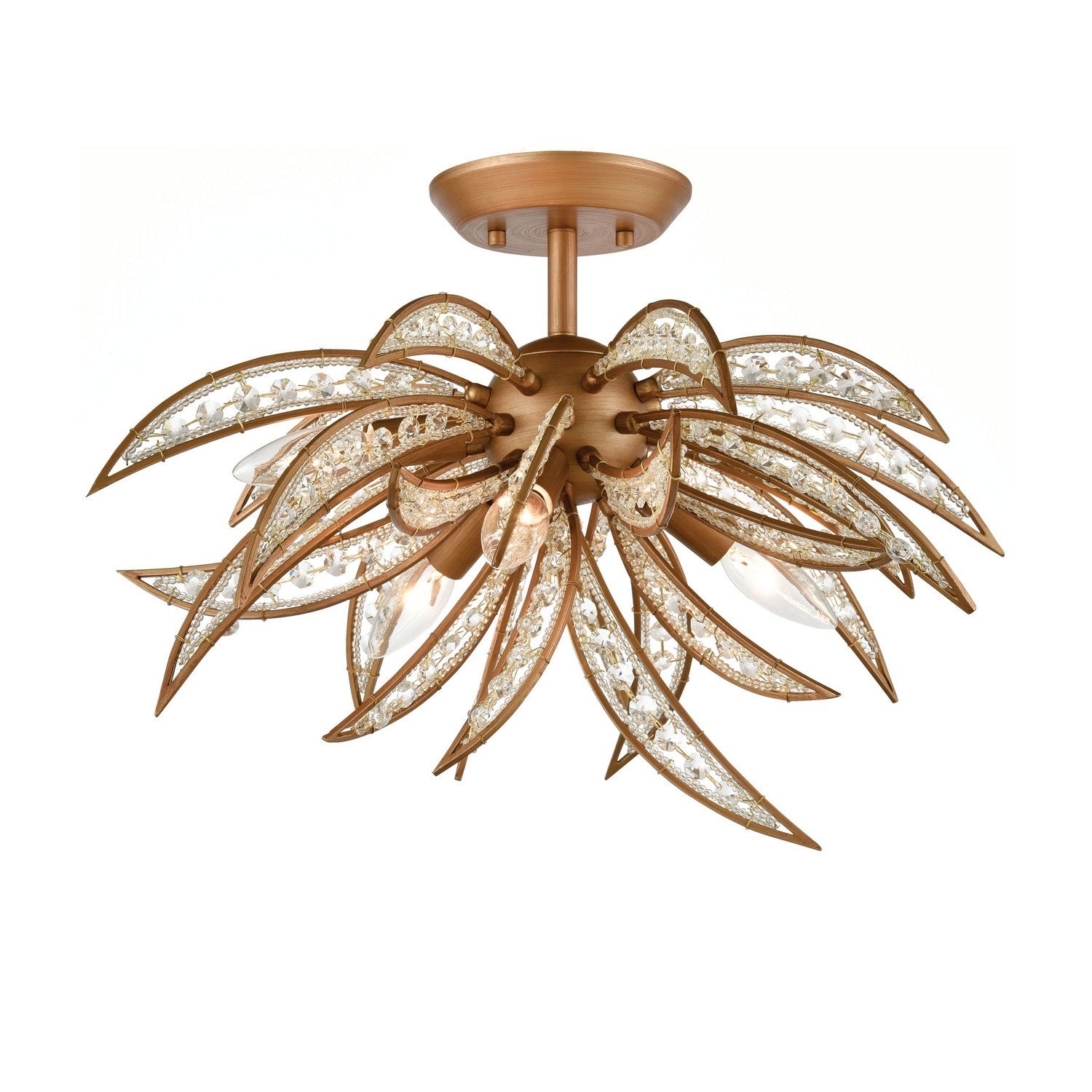 ELK Home - 16762/5 - Five Light Semi Flush Mount - Naples - Matte Gold