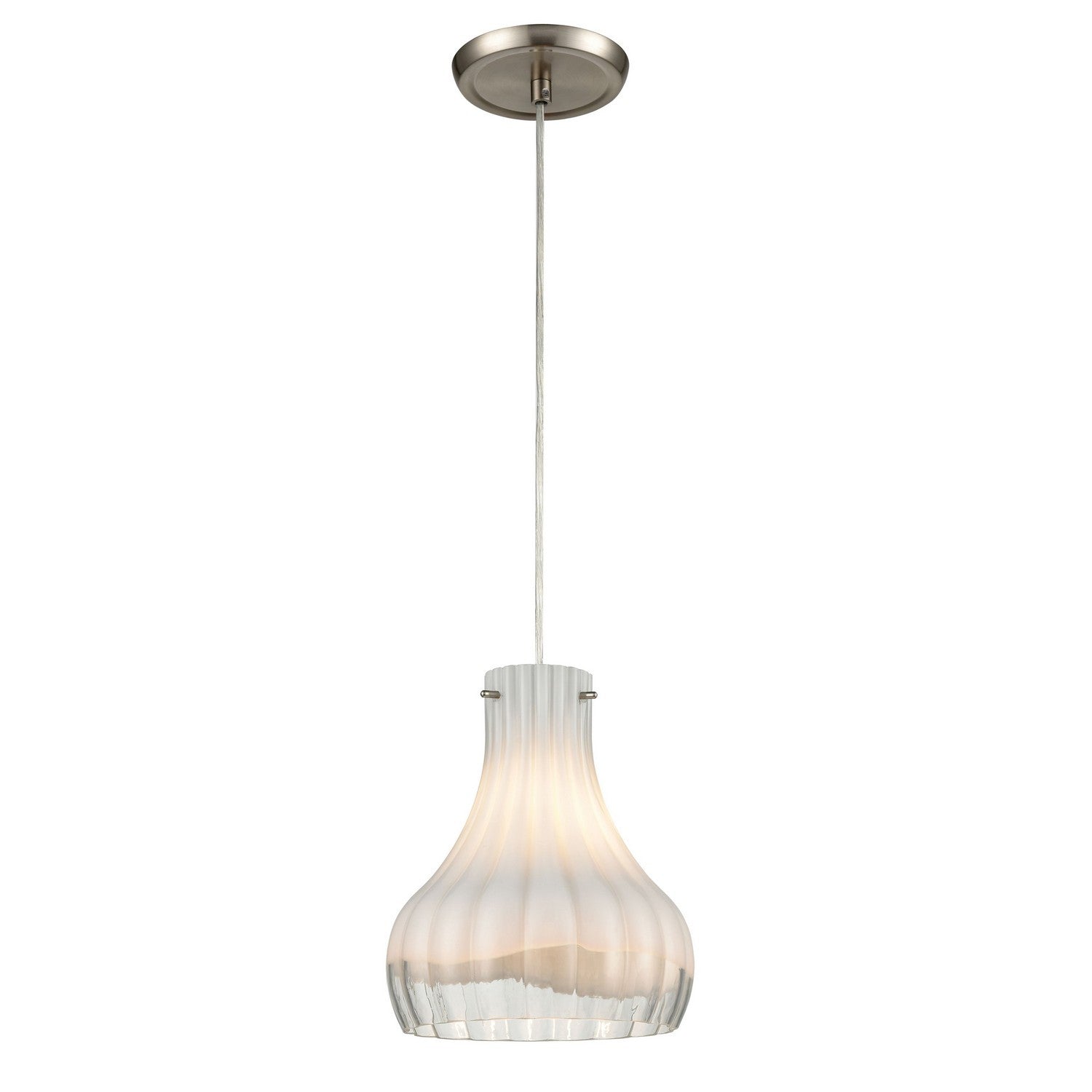 ELK Home - 30150/1 - One Light Mini Pendant - Coastal Scallop - Satin Nickel