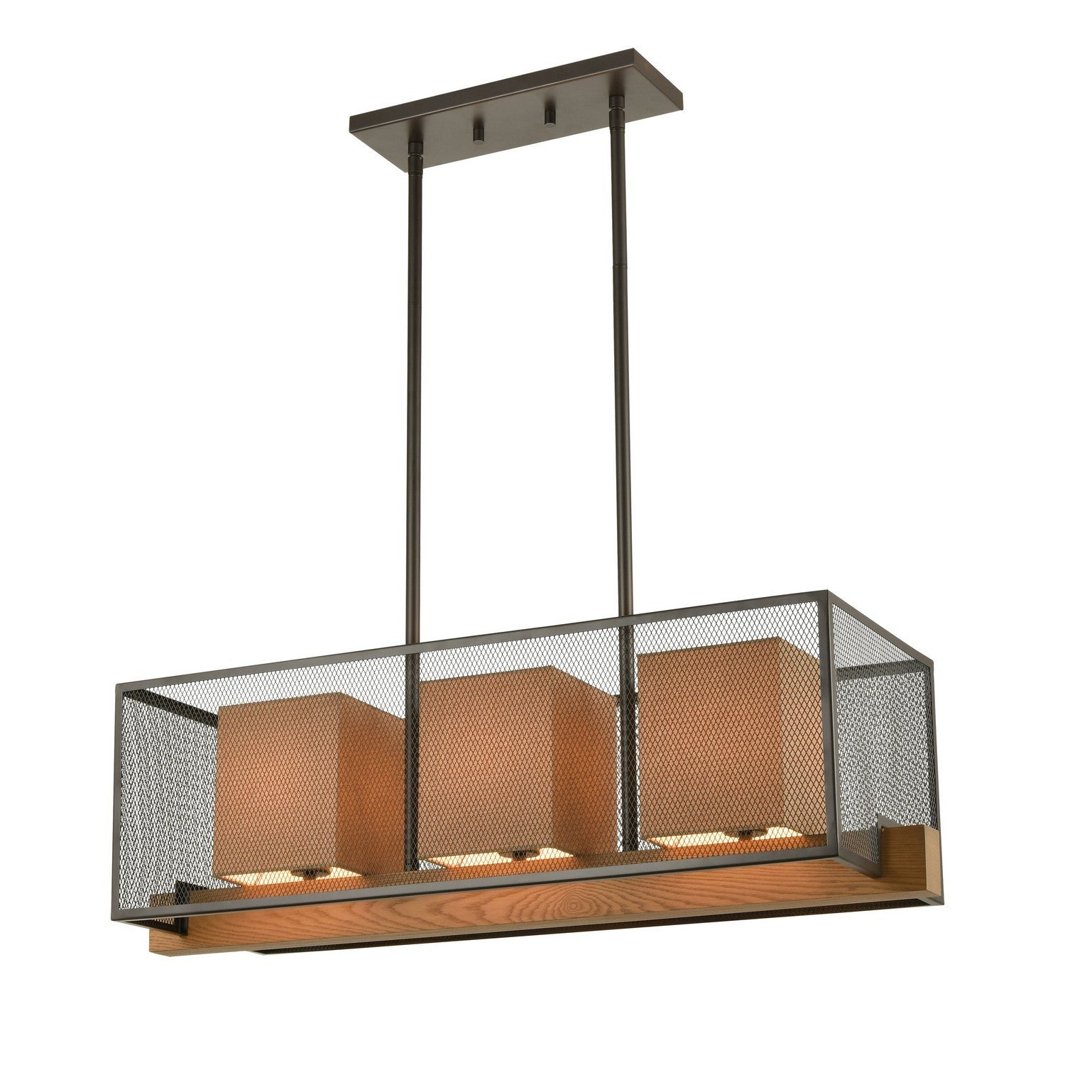 ELK Home - 33346/3 - Three Light Island Pendant - Crossbeam - Oil Rubbed Bronze