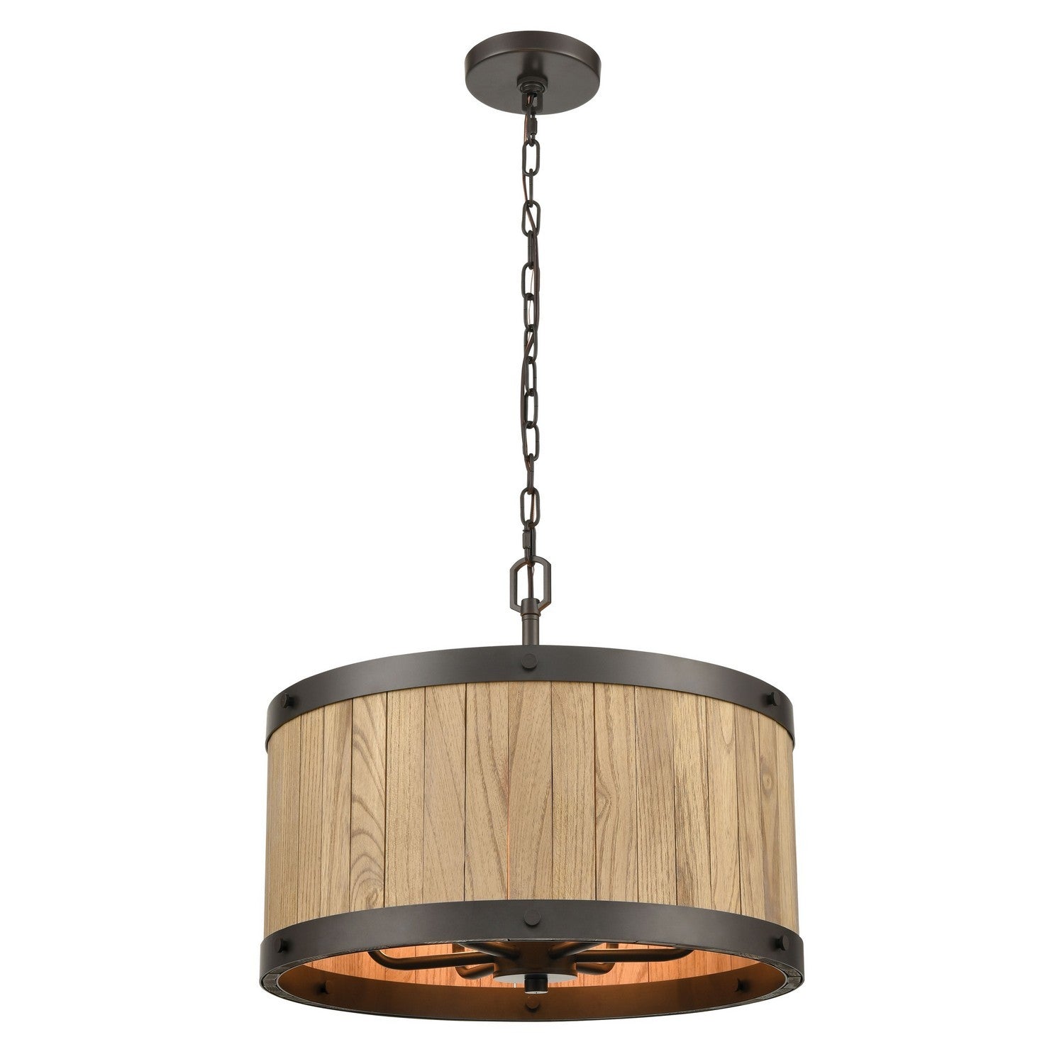 ELK Home - 33364/6 - Six Light Chandelier - Wooden Barrel - Oil Rubbed Bronze