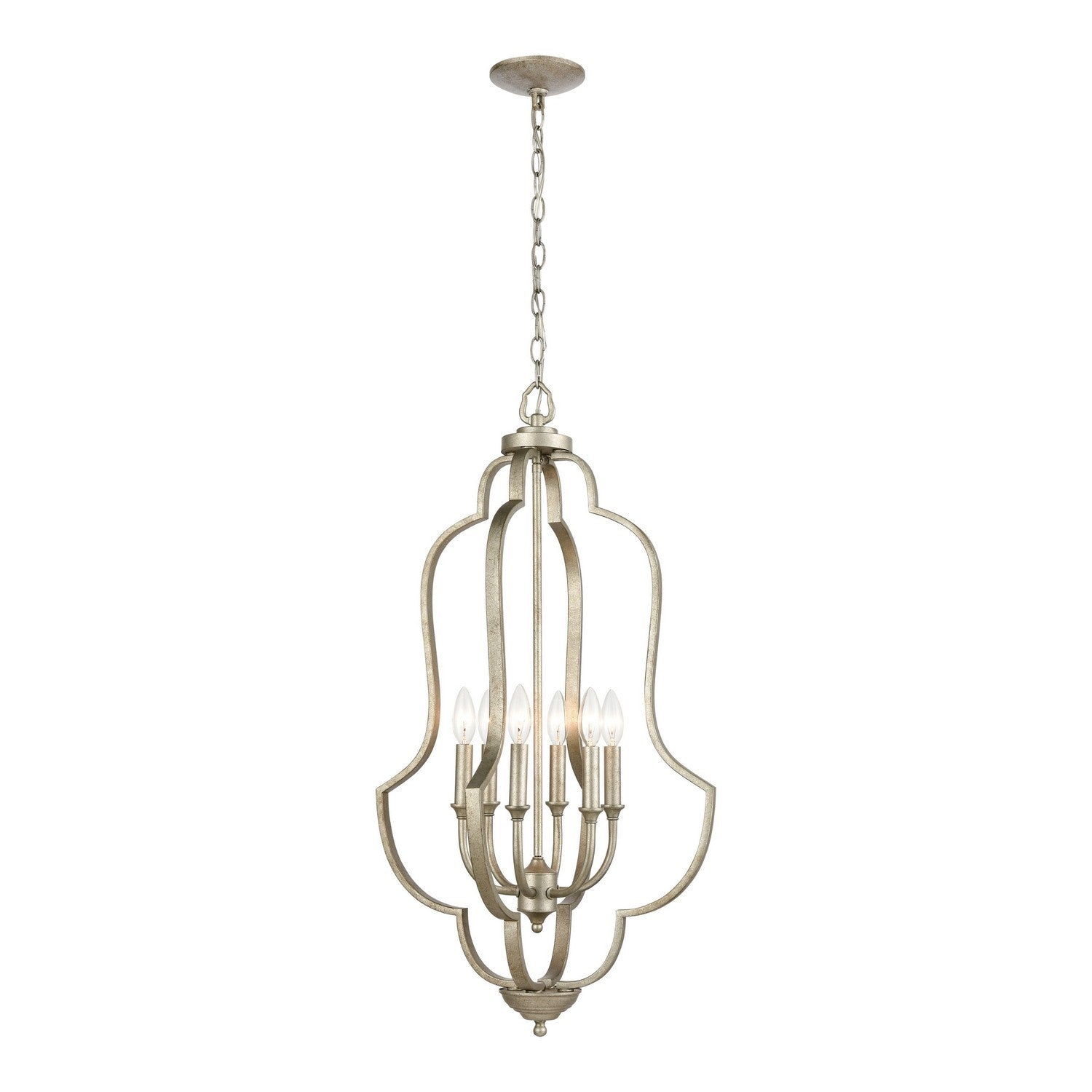 ELK Home - 75105/6 - Six Light Pendant - Lanesboro - Dusted Silver