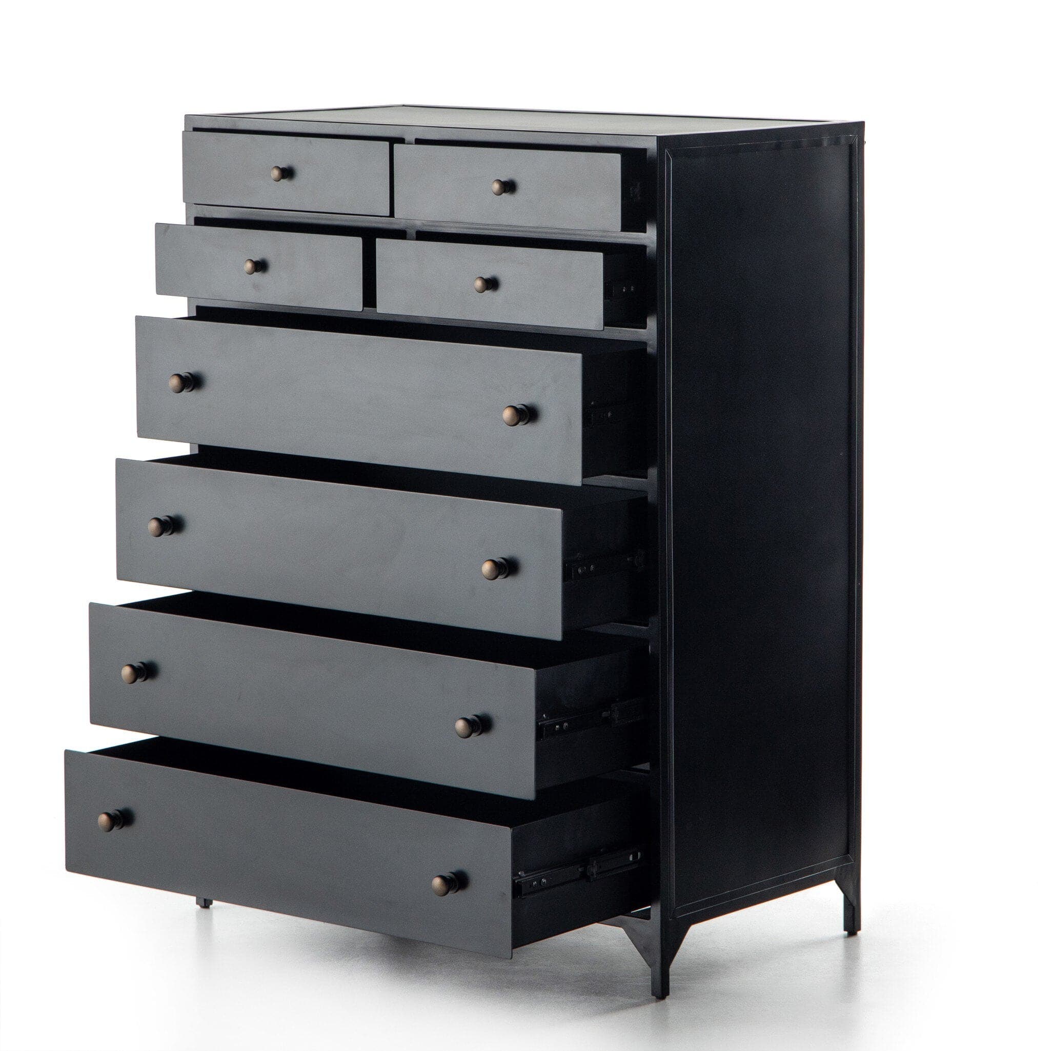 Belmont 8 Drawer Tall Dresser - Black