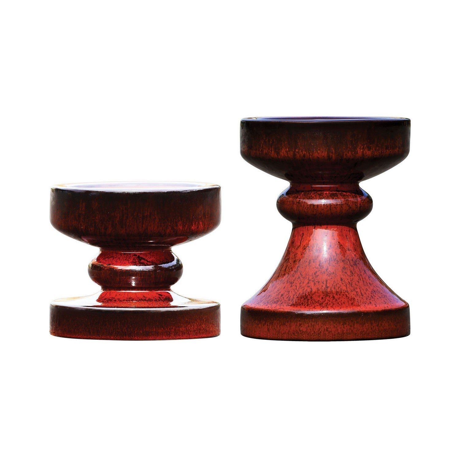 ELK Home - 552885 - Set of 2 Pillar Holders - Florero - Red