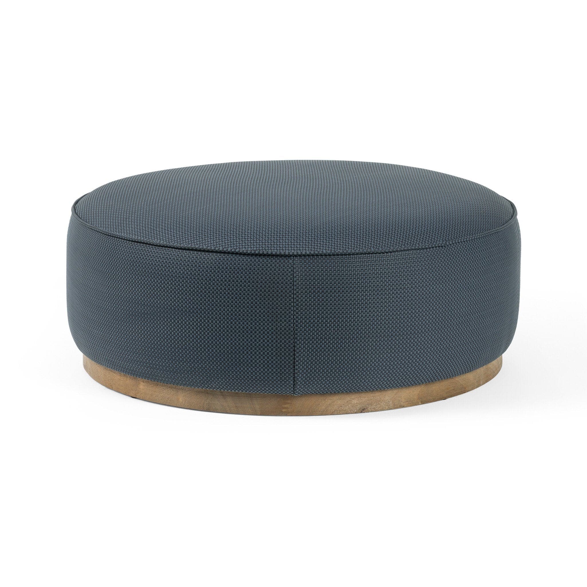 Sinclair Large Round Ottoman - Fresno Cobalt