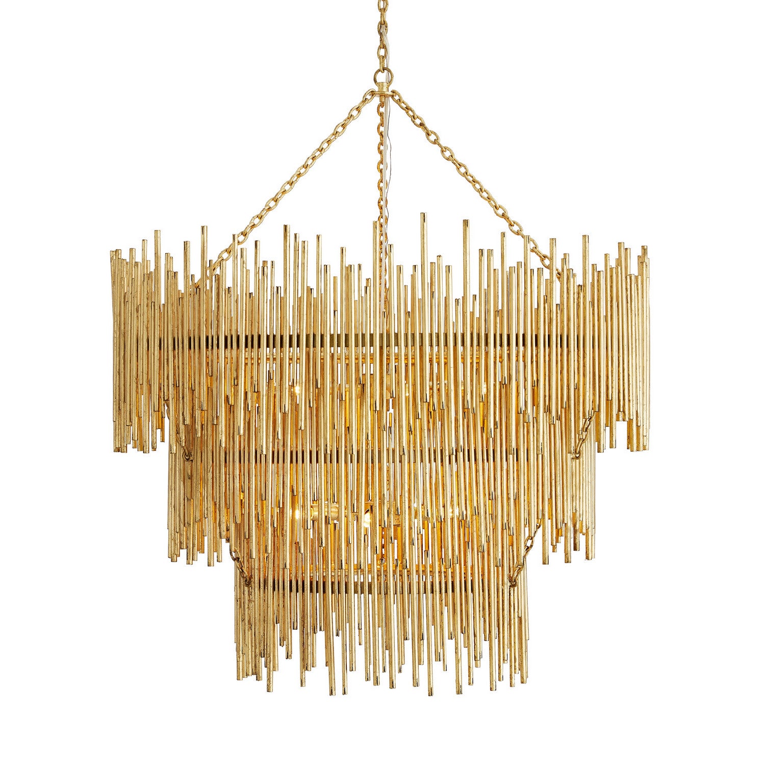 12 Light Chandelier from the Prescott collection in Gold Leaf finish