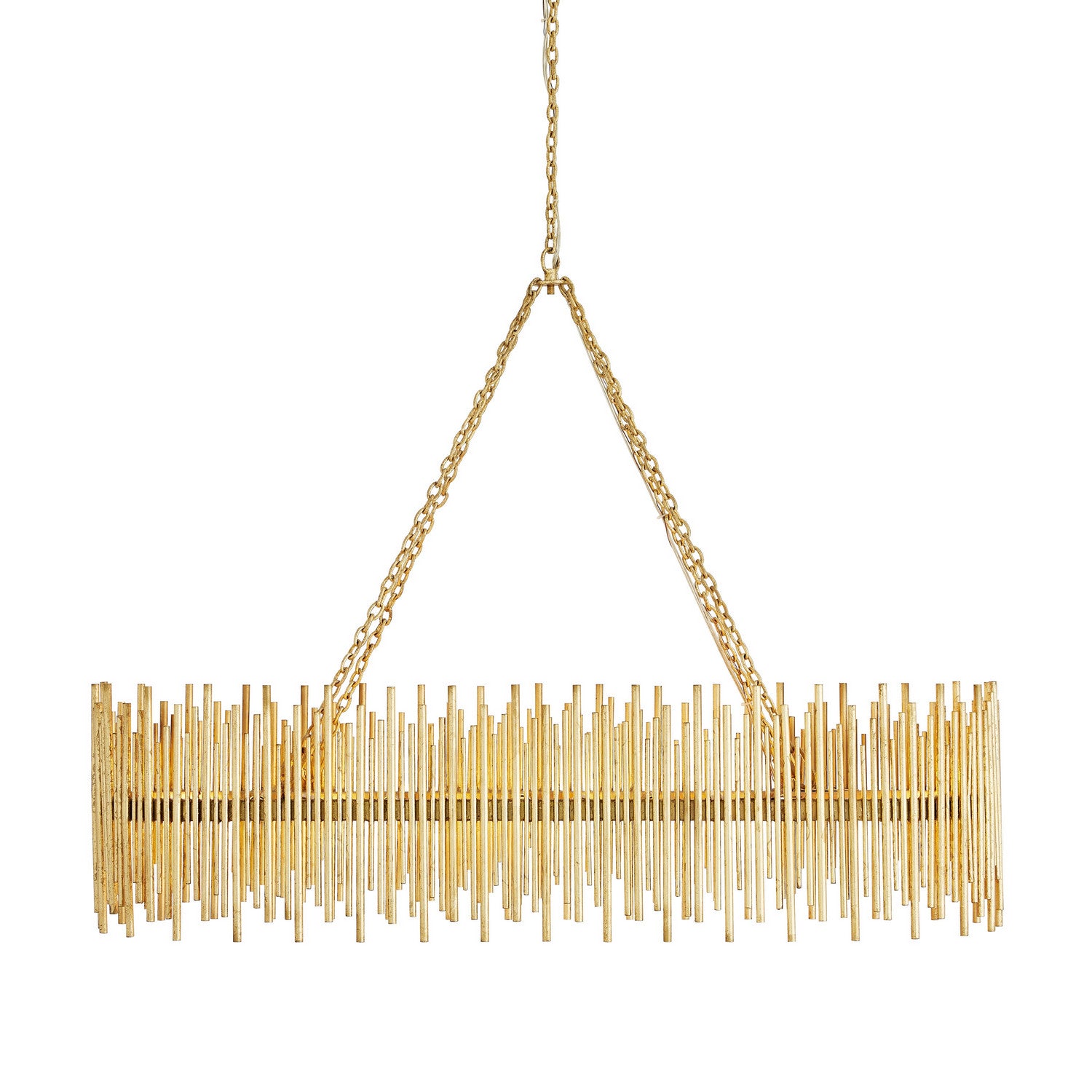 Ten Light Chandelier from the Prescott collection in Gold Leaf finish