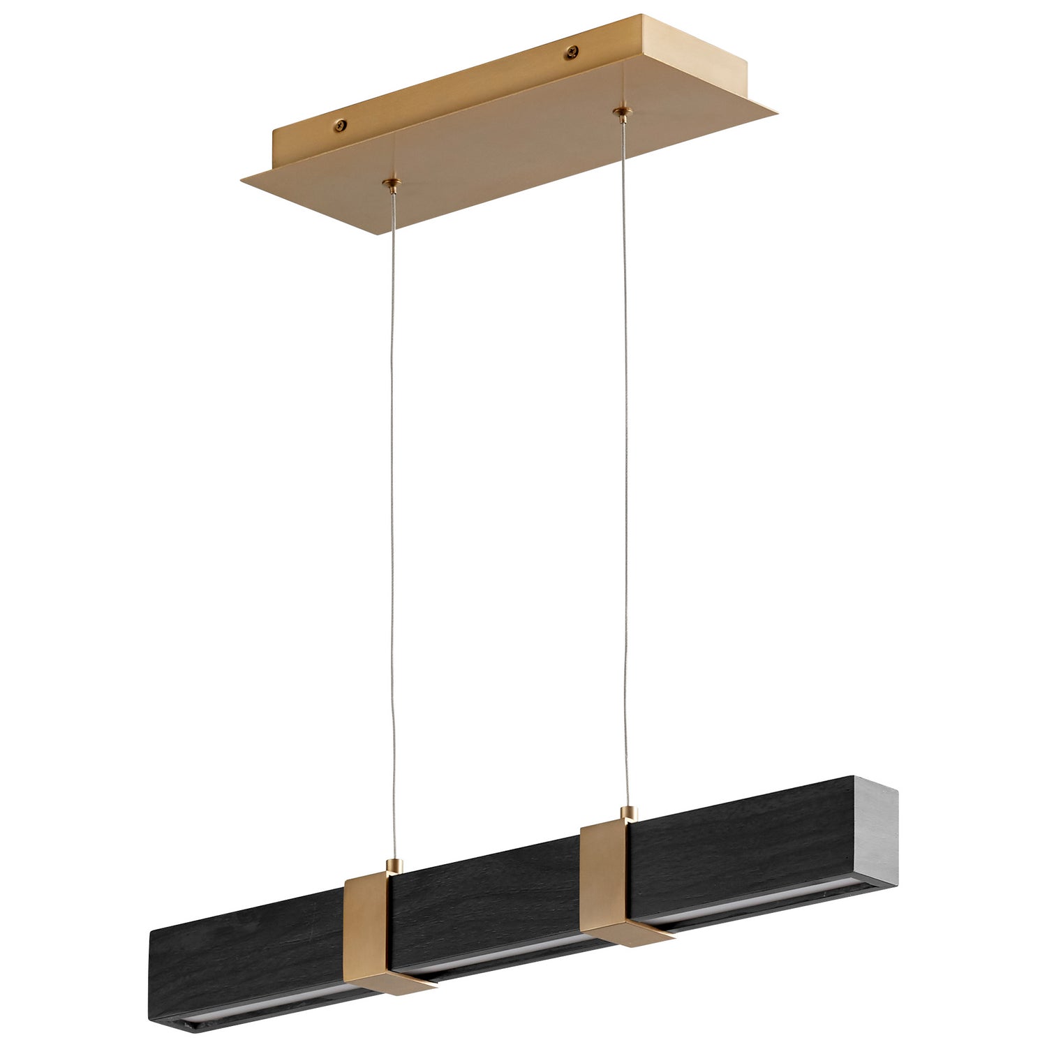 Oxygen - 3-24-1540 - LED Pendant - Decca - Aged Brass W/ Black Oak