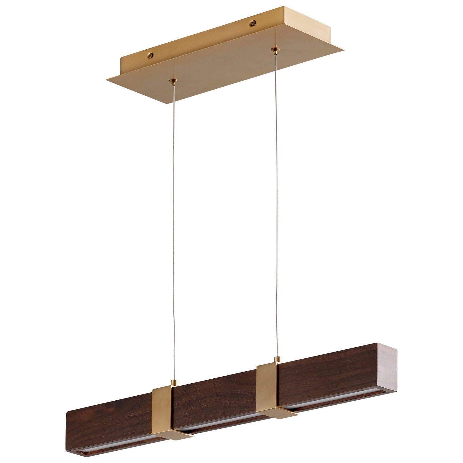 Oxygen - 3-24-2440 - LED Pendant - Decca - Aged Brass W/ Walnut