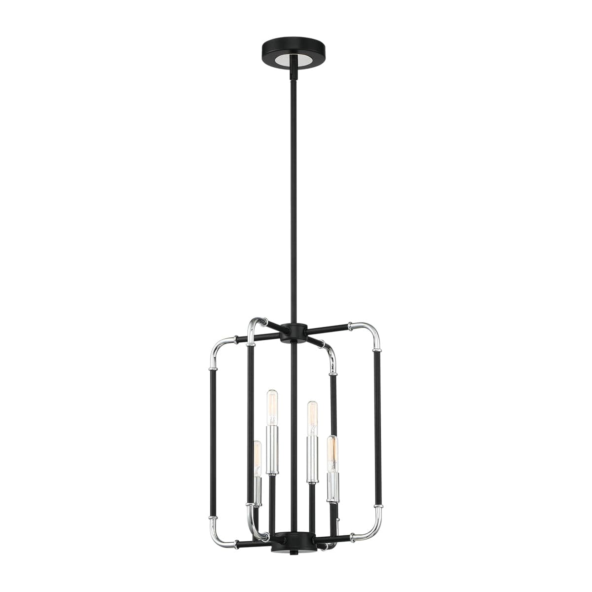 Eurofase - 37128-012 - Four Light Chandelier - Percy - Chrome/Black