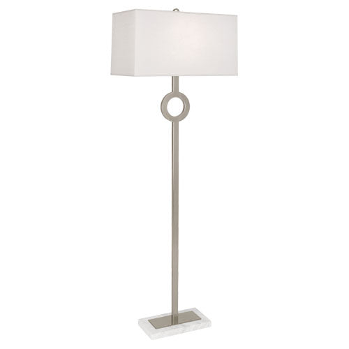 Robert Abbey - S406 - One Light Floor Lamp - Oculus - Antique Silver w/ White Marble Base