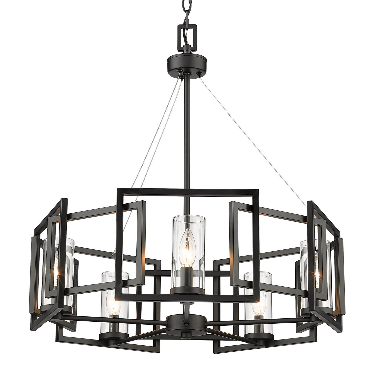 Golden - 6068-5 BLK - Five Light Chandelier - Marco BLK - Matte Black