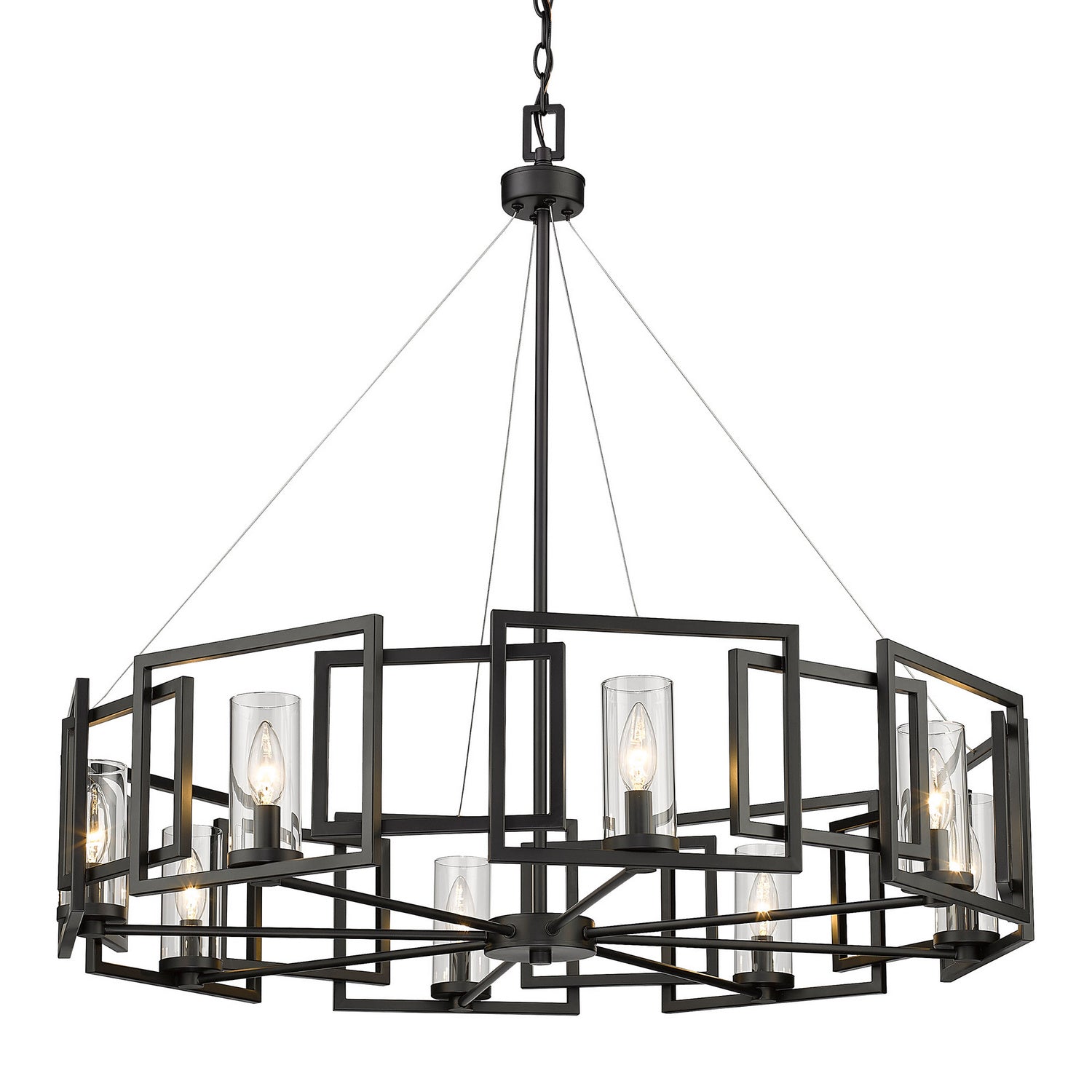 Golden - 6068-8 BLK - Eight Light Chandelier - Marco BLK - Matte Black