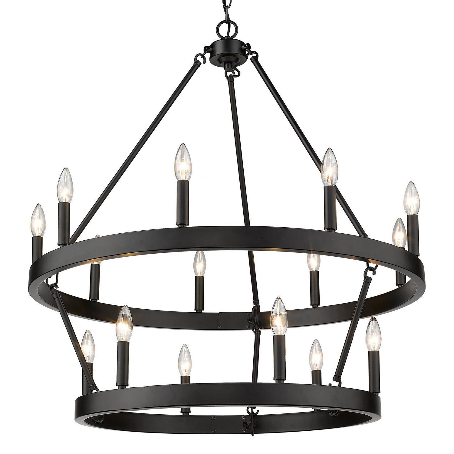 Golden - 1017-96 BLK - 15 Light Chandelier - Alastair - Matte Black