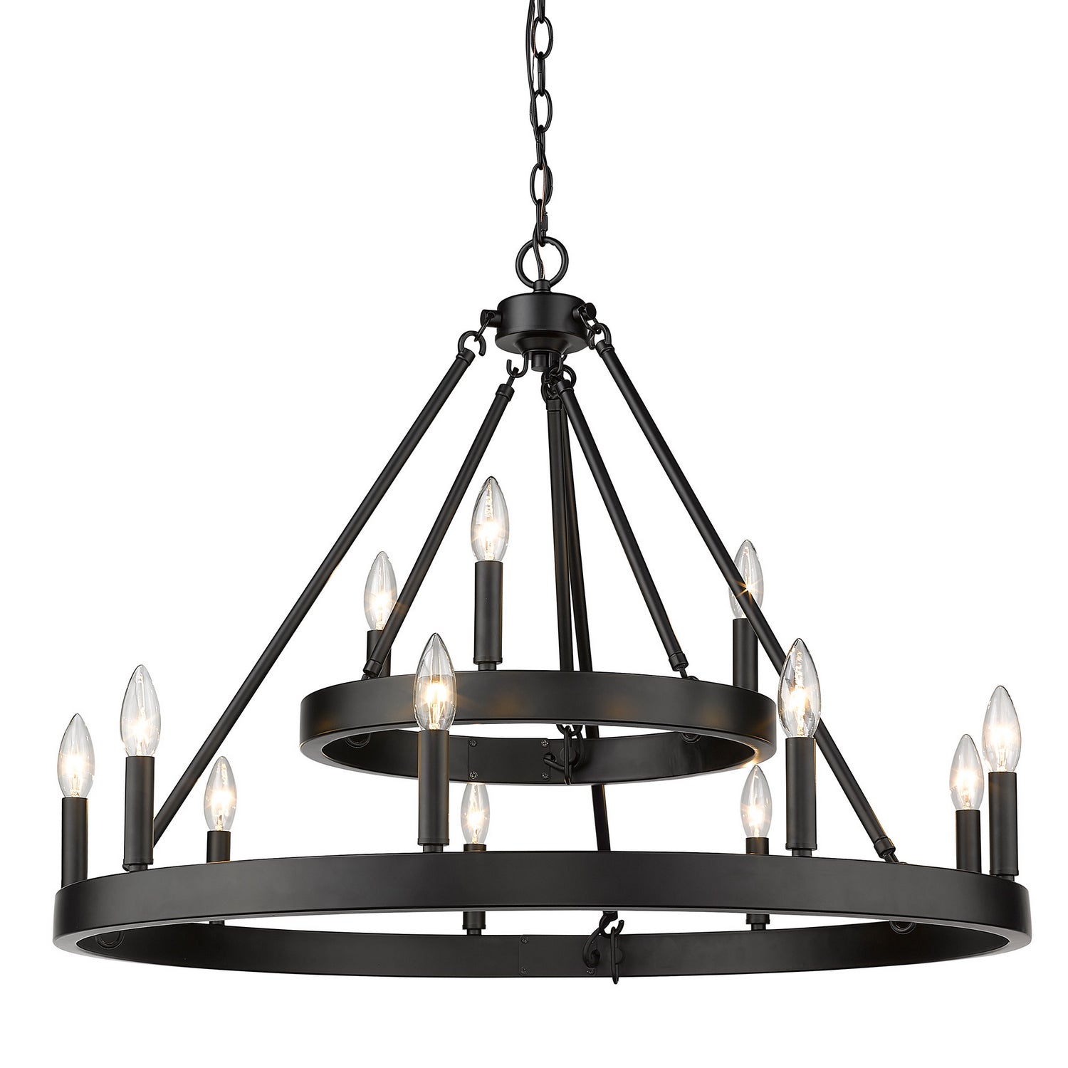 Golden - 1017-39 BLK - 12 Light Chandelier - Alastair - Matte Black