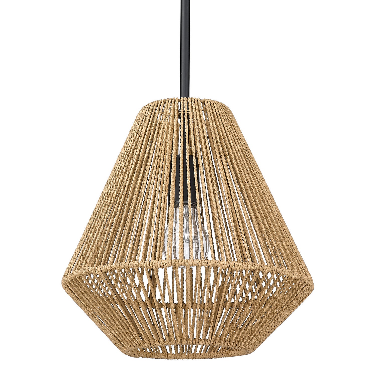 Golden - 6937-M BLK-NR - One Light Pendant - Valentina - Matte Black