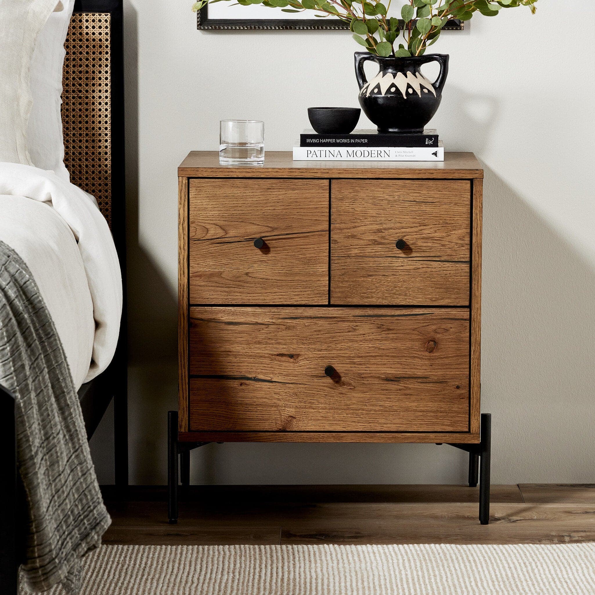 Eaton Nightstand - Amber Oak Resin