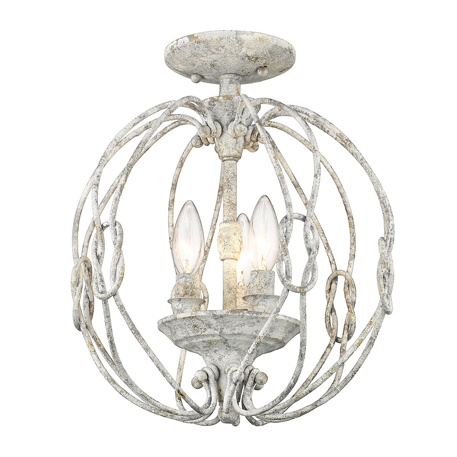 Golden - 1349-SF OY - Three Light Semi-Flush Mount - Antoinette OY - Oyster