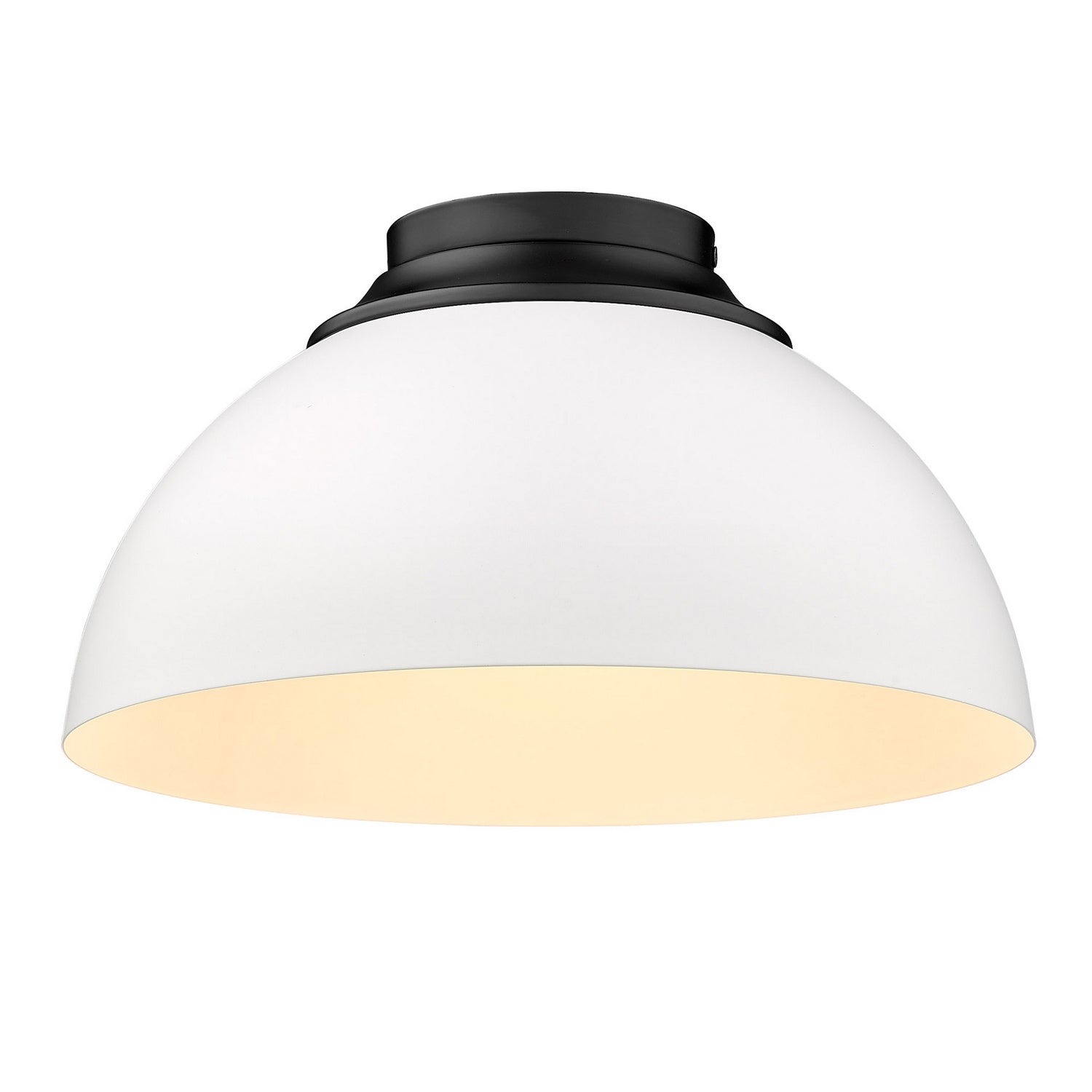 Golden - 6956-FM BLK-WHT - Three Light Flush Mount - Zoey BLK - Matte Black