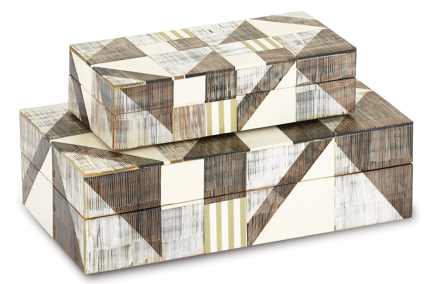 Boxes Set of 2 from the Modernist collection in Gray/Natural finish