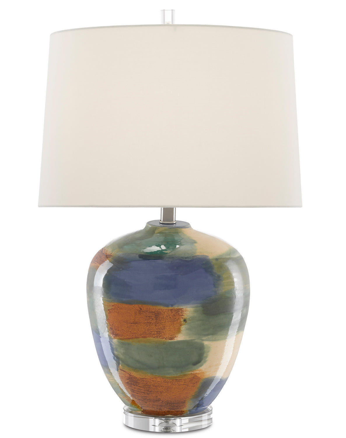 One Light Table Lamp from the Rainbow collection in Blue/Green/Sand/Rust/Clear finish