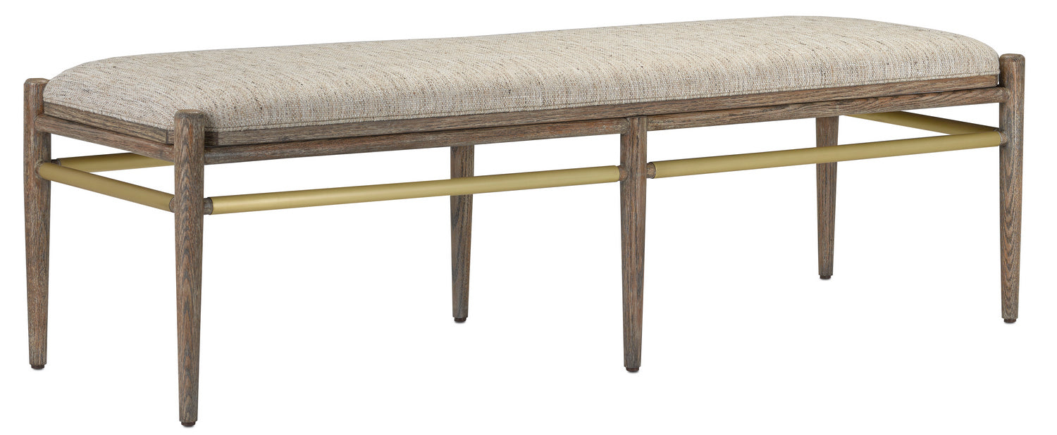 Bench from the Visby collection in Light Pepper/Brushed Brass finish