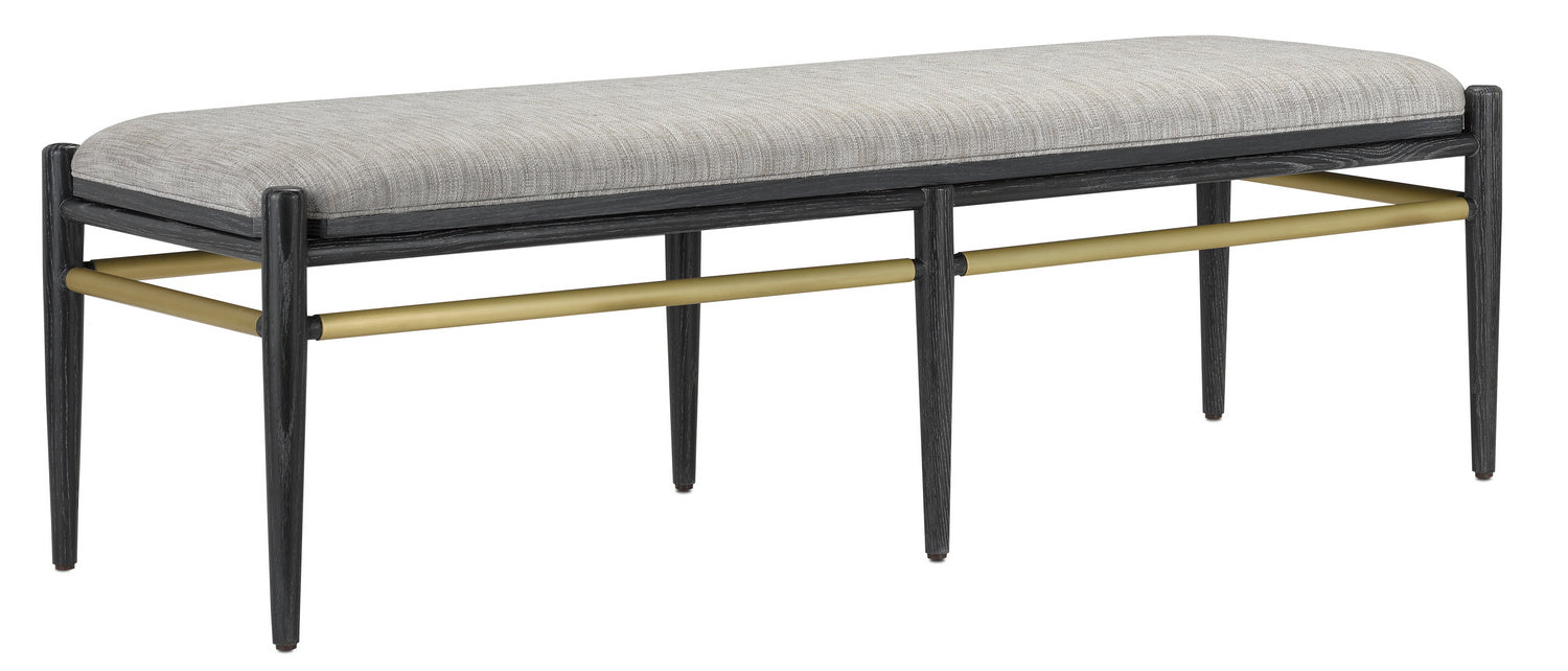 Bench from the Visby collection in Cerused Black/Brushed Brass finish