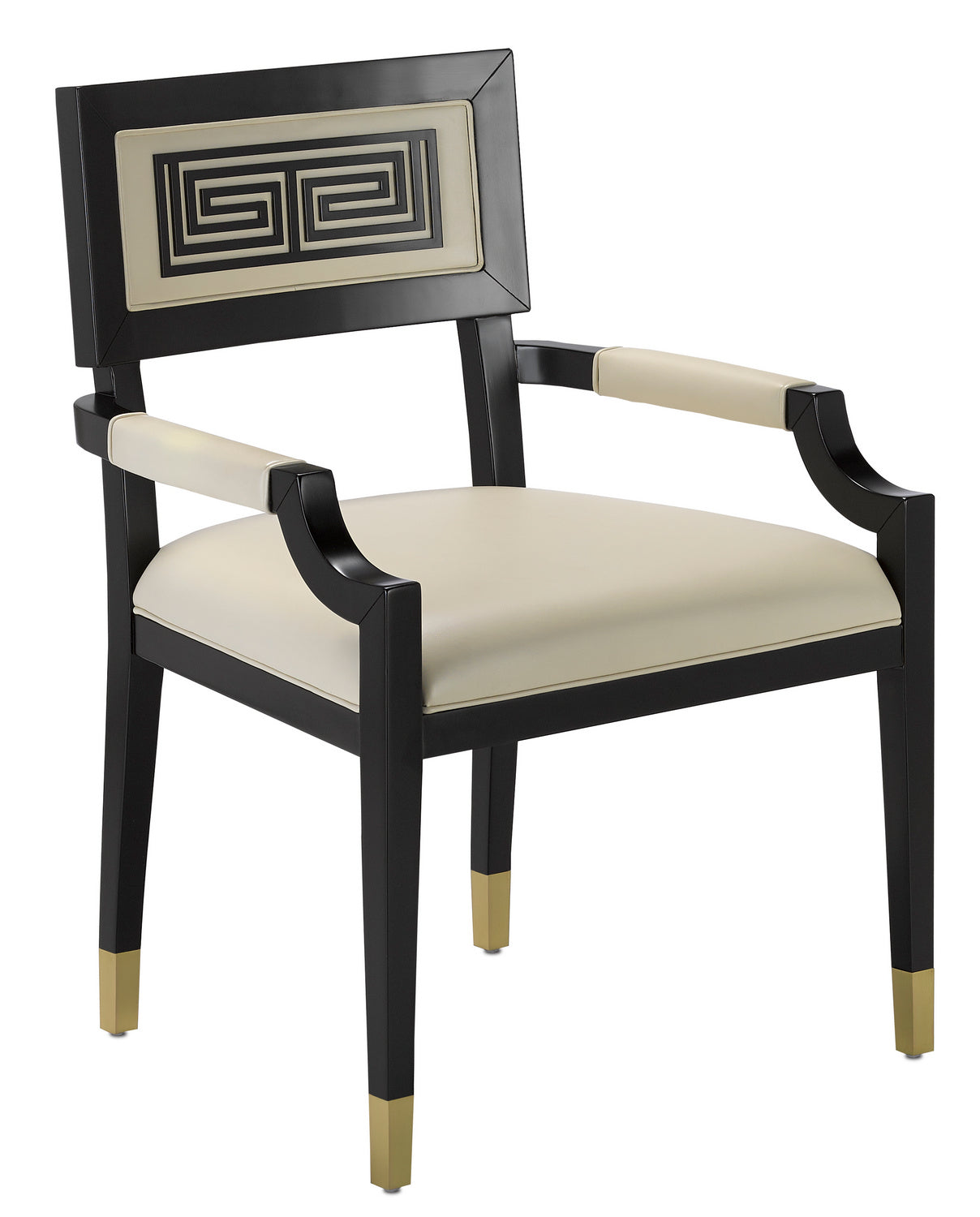 Chair from the Barry Goralnick collection in Caviar Black/Brushed Brass/Milk finish