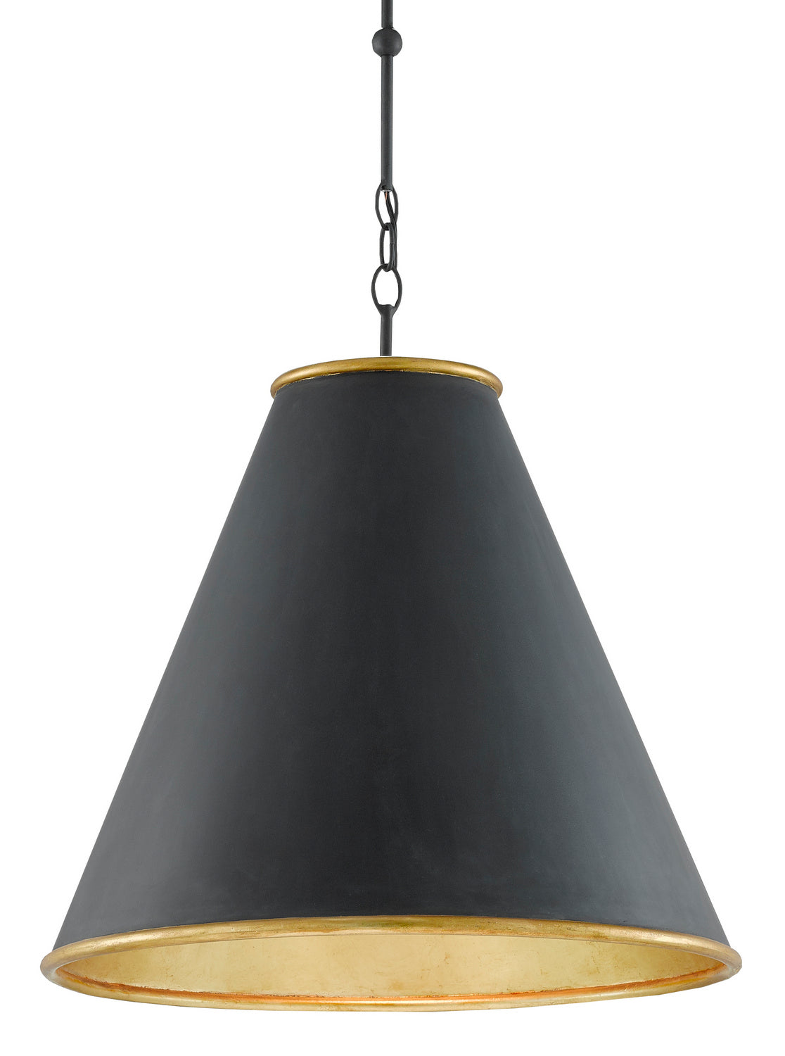 One Light Pendant from the Pierrepont collection in Antique Black/Contemporary Gold Leaf/Painted Gold finish