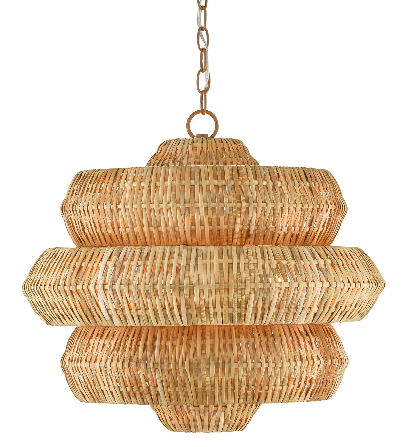 Three Light Chandelier from the Antibes collection in Natural/Khaki finish