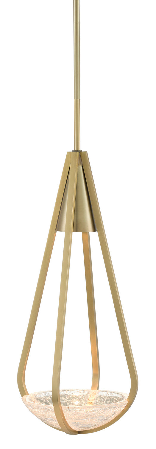 LED Pendant from the Nefertiti collection in Brushed Brass finish