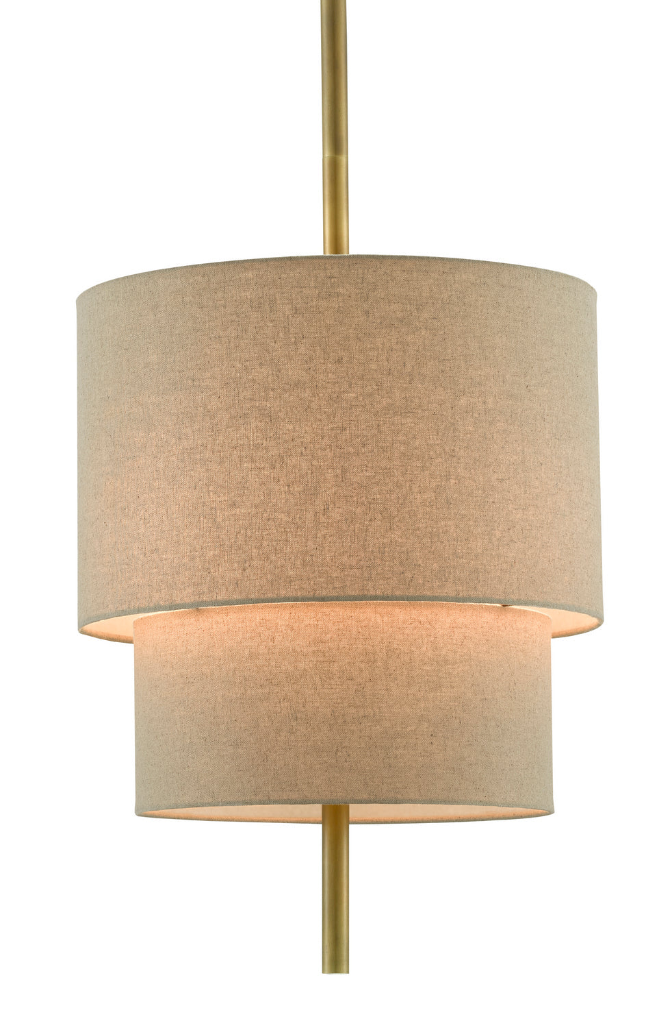 Three Light Chandelier from the Combermere collection in Antique Brass/Linen finish